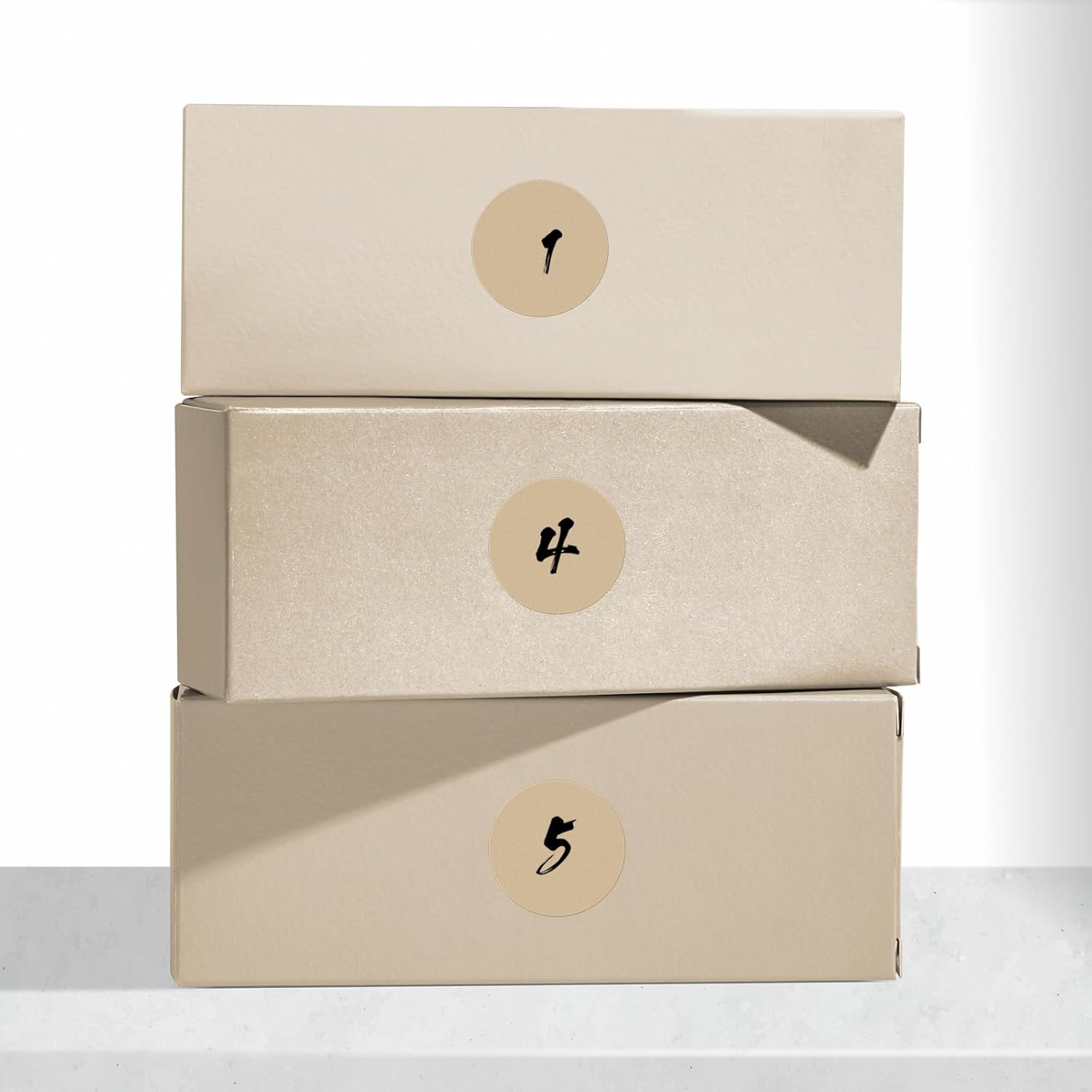 Khaki round Thermal Labels 1.5 Inches Circle Thermal Sticker Paper Self-Adhesive Waterproof Dot Stickers for Busineses & Warehouses 500 PCS per Roll image number 3