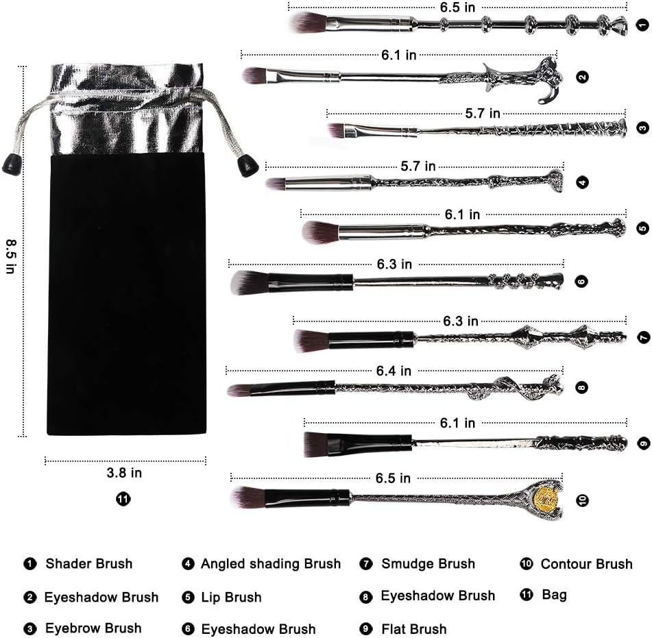 ARALOR Wand Makeup Brushes Set - 10Pcs Wand Set Makeup Brushes for Women