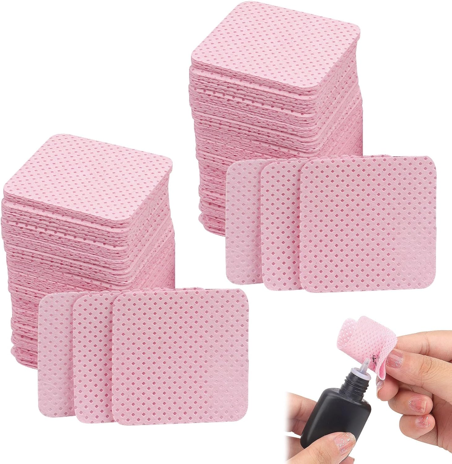 Nail Polish Remover Wipe, Lint Free Nail Wipes, Nail Supplies, 600 PCS Lint-Free Nail Wipes, Soft & Super Absorbent Cellulose Pads, Disposable Lint Free Nail Polish Remover Pads for Gel Polish Remover image number 2