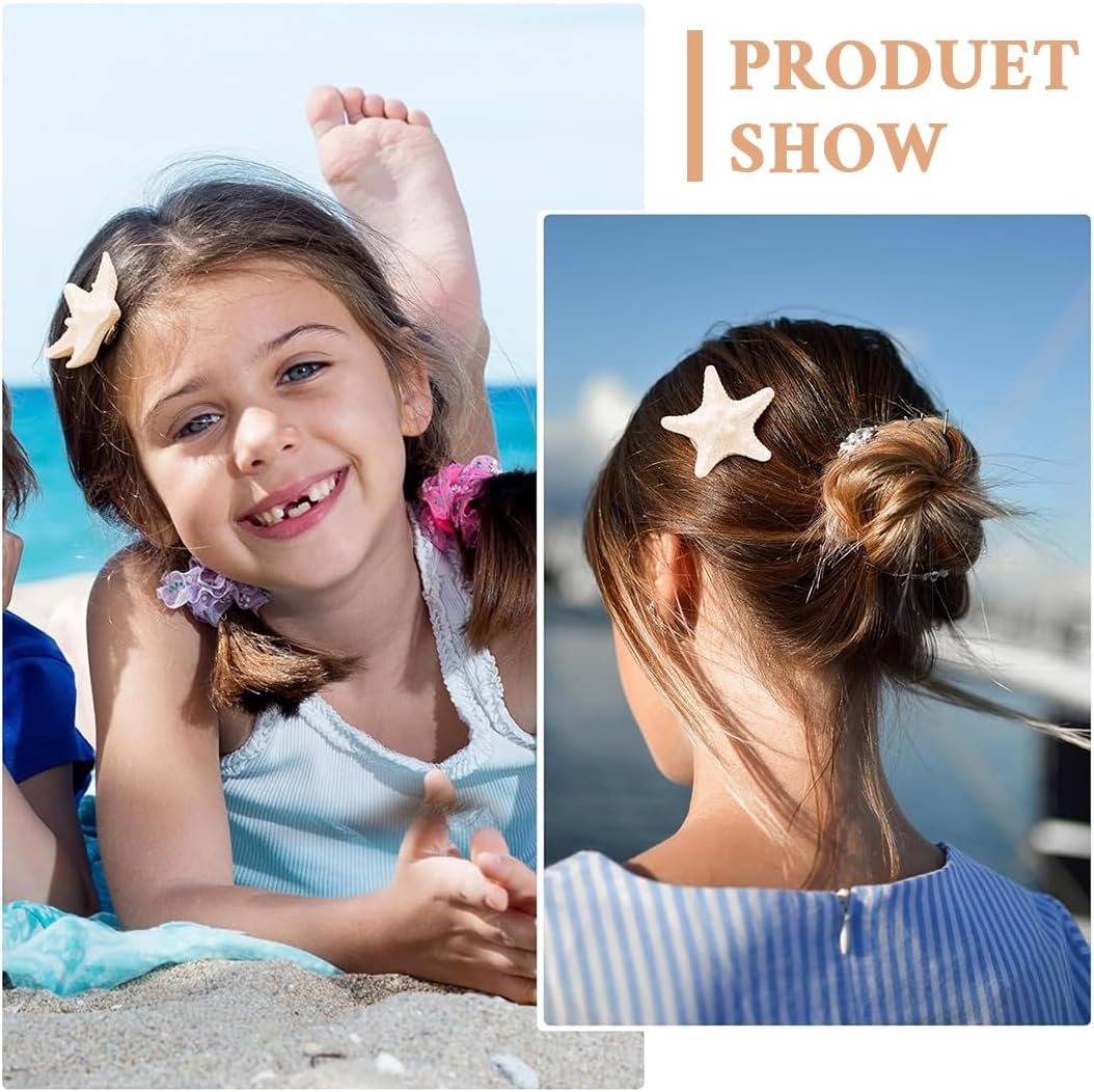 CATOR Starfish Hair Clips Kids, Pack of 10 Resin Mermaid Hair Accessories, Mermaid Hair Accessories, Children'S Hair Clips Set, Starfish Decoration for Everyday Use and Parties image number 4