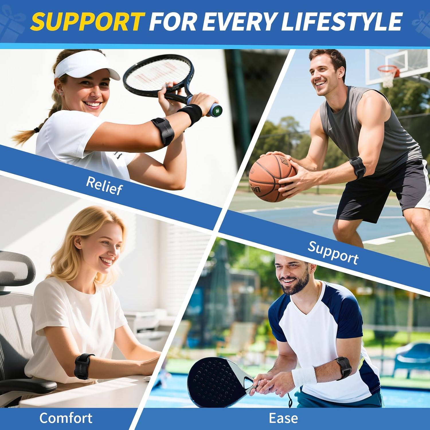 CAMBIVO Elbow Brace for Tendonitis and Tennis Elbow Relief, Adjustable Tennis Elbow Strap & Forearm Brace for Men and Women, Golfers Elbow Brace, Arm Support for Pain Relief & Recovery image number 1