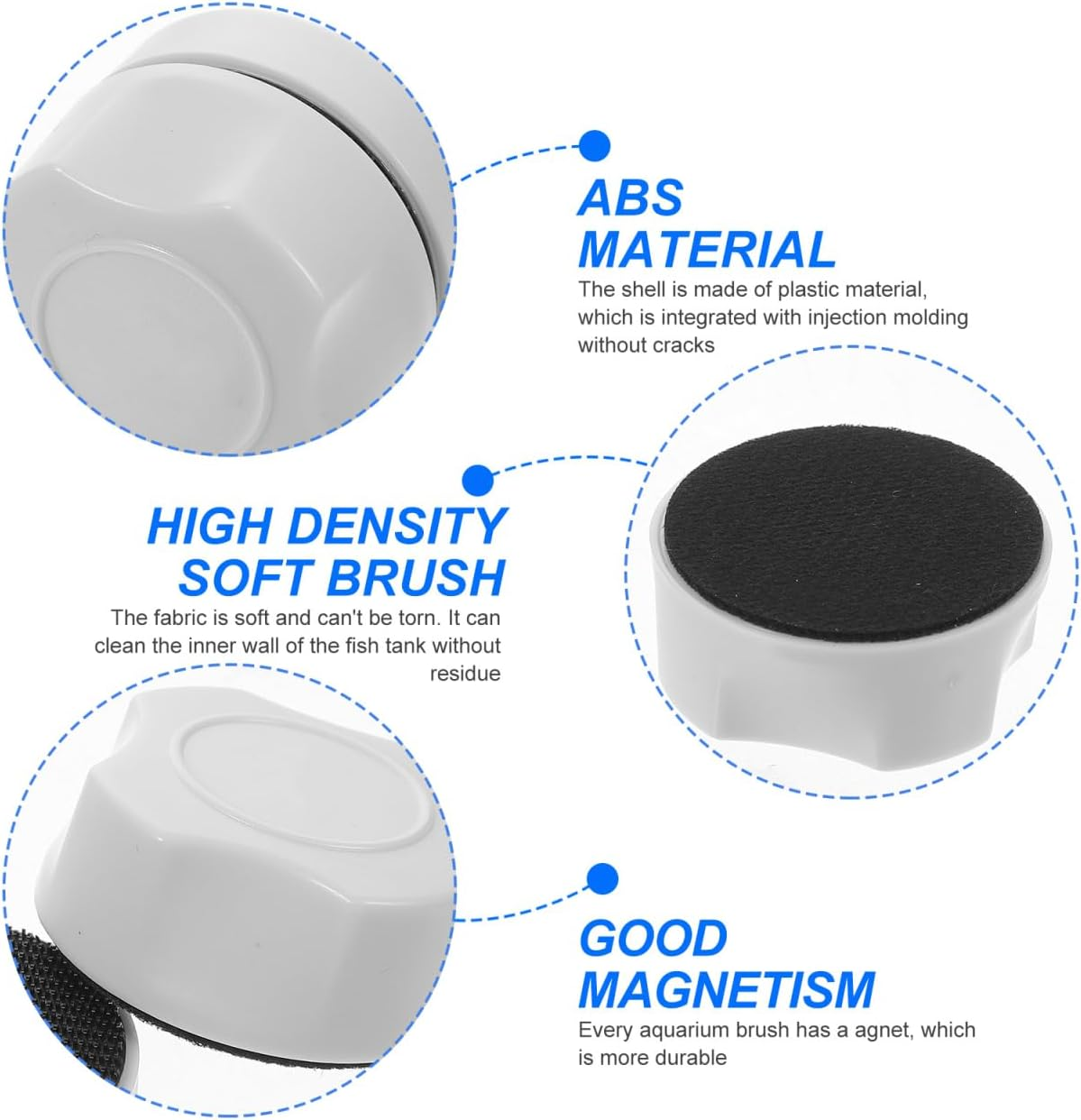 POPETPOP Mini Magnetic Fish Tank Brush Magnetic Aquarium Glass Cleaner Algae Scrapers Magnetic Brush Small Glass Tank Cleaner for Aquarium Fish Tank image number 1