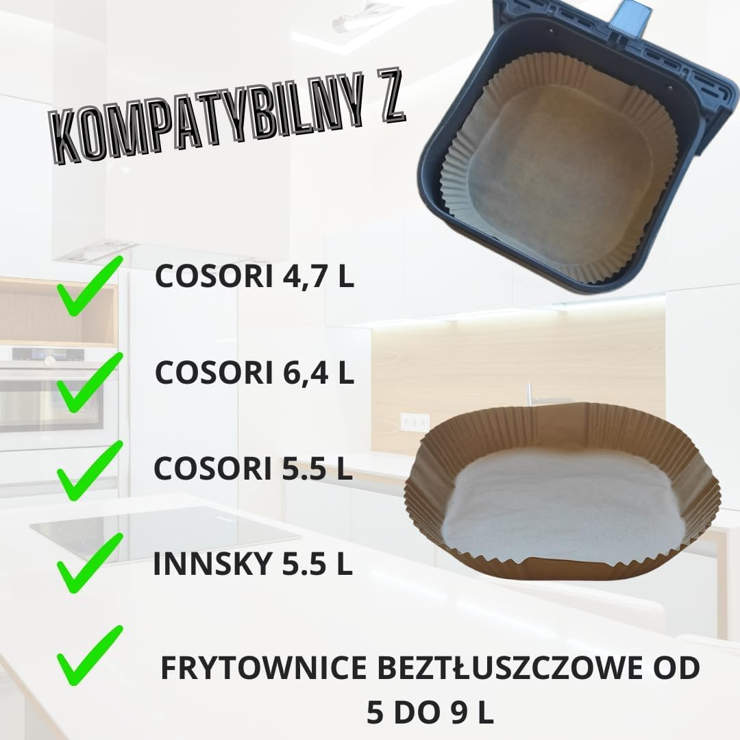 Paper Air Fryer 20-24 Cm (Pack of 100) Compatible with CECOTEC COSORI 6.4 L Dual Blaze Cosori 5.5 L - Accessories Air Fryer - Paper for Air Fryer - Paper Moulds for Air Fryer image number 1