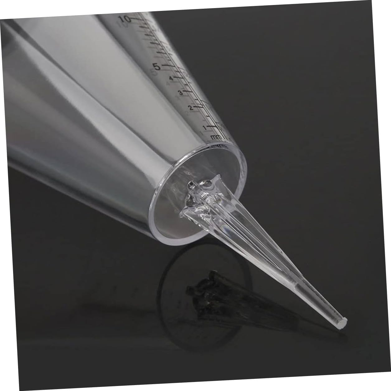 2Pcs Transparent Cone Rain Gauge Outdoor Rainfall Measurement Cup with Spike for Garden Water Management Plastic Rain with Dual Scale image number 2