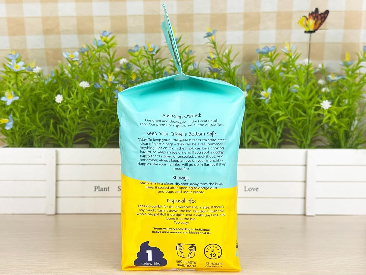 Crikey Bottoms Premium Nappies for Newborns, 32 Pack, Ultra Absorbent image number 3