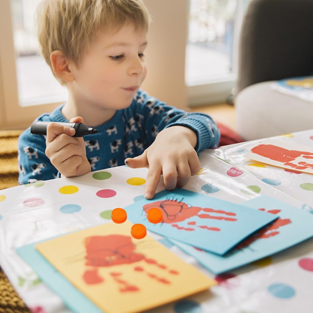 POPETPOP 200Pcs Bottle Cap Bottle Lid Bottlecaps Decor Bottles and Caps Embellishments Caps Stoppers for Bottles Milk Bottle Tops Decked Kids Crafts Child Bottle Stickers Plastic Flat image number 3