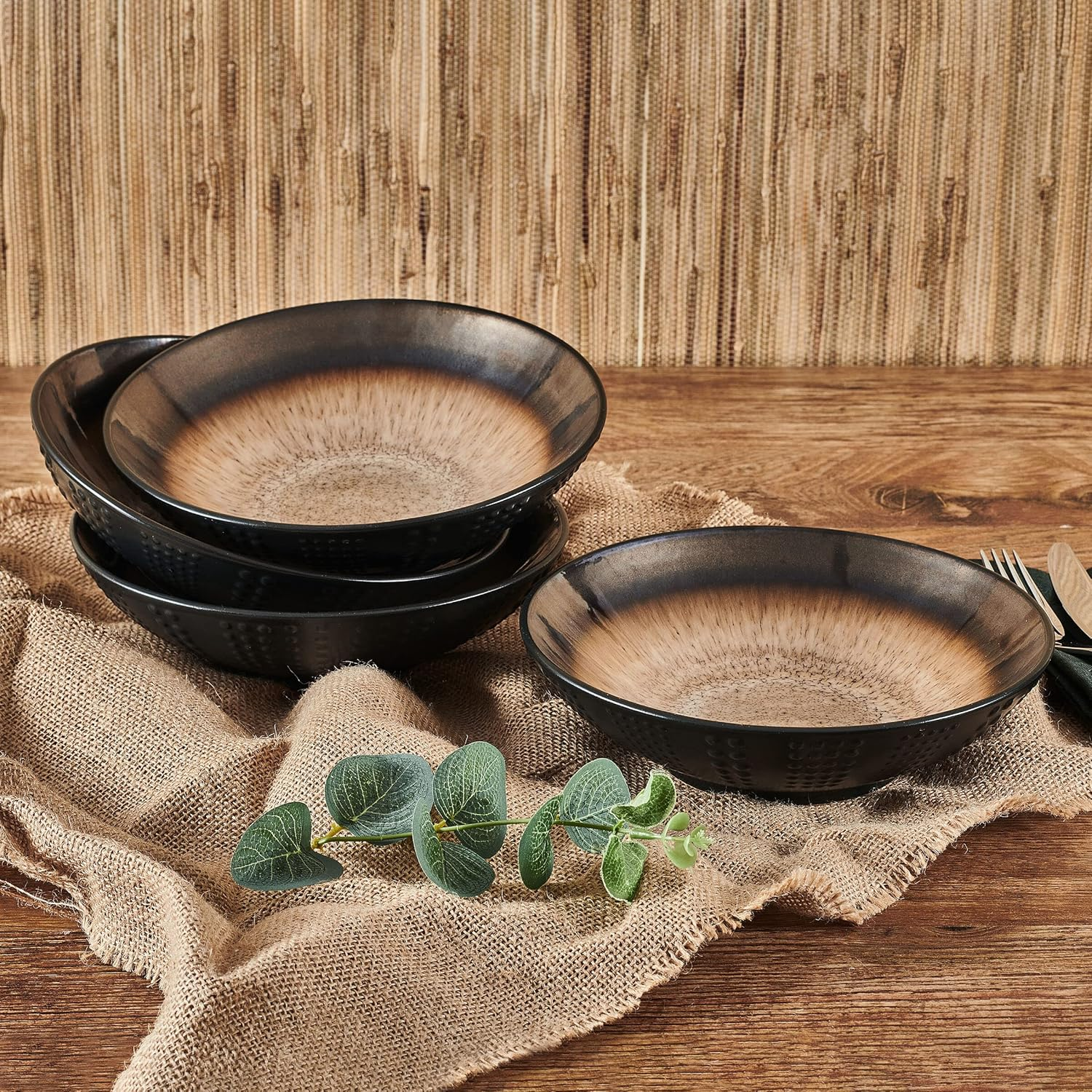 Mikasa Gourmet Basics by Verona Cream Set of 4 Pasta Bowls, 8 Inch