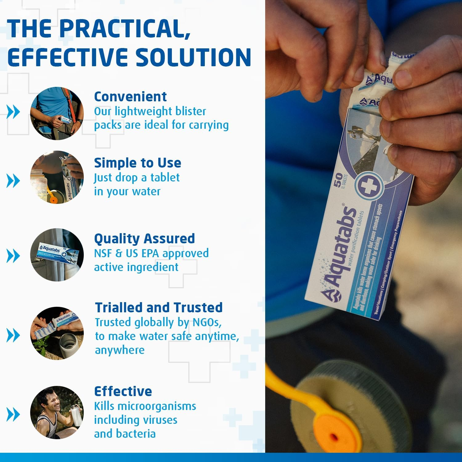 Aquatabs Water Purification 50 Tablets image number 3