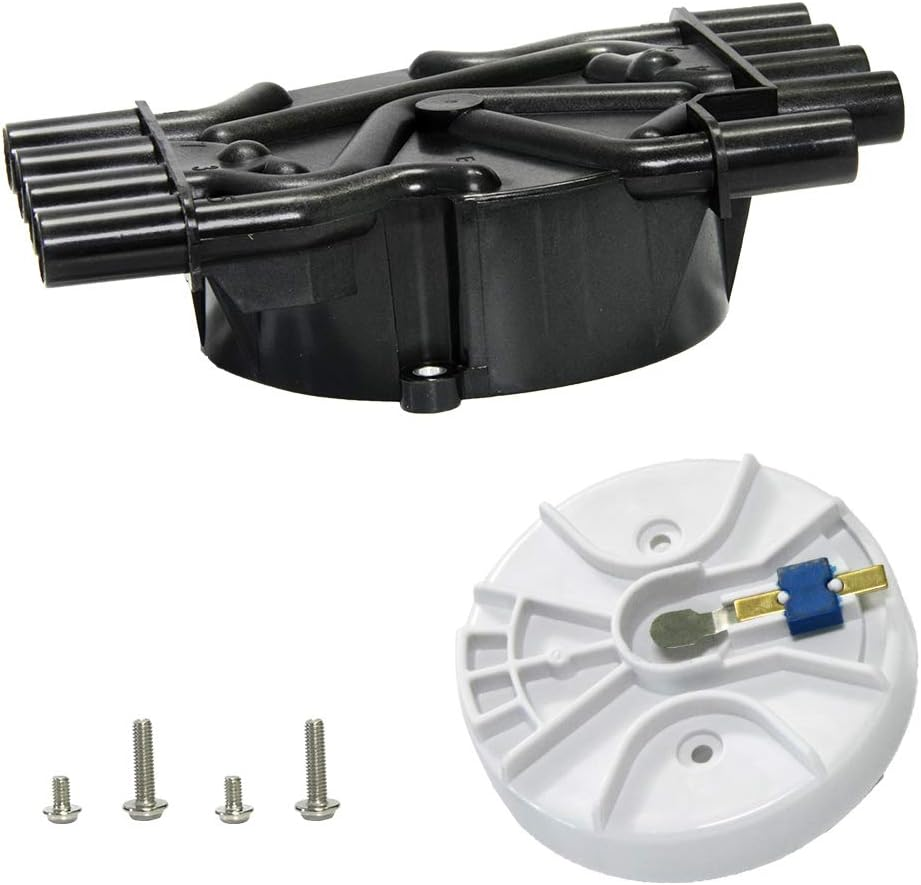 Ignition Distributor Cap and Rotor Kit Compatible with Chevy GMC Cadillac Vortec V8 5.0L 5.7L 7.4L Ignition Distributor Set Brass Terminals with OE Part # DR474 DR331 image number 2