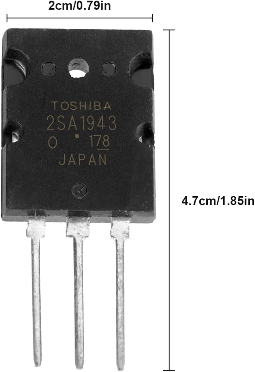 Silicon Epitaxial Power Transistor, Black 2SA1943 2SC5200 Power Transistor High Power Matched Audio Transistor Silicon Precision Replacement Black image number 3