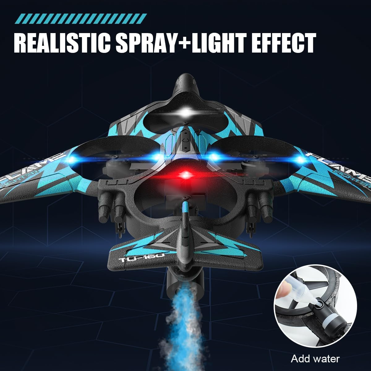 4 Channel RC Plane, Remote Control Airplane Fighter with 3 Modes, Stunt Roll, Cool Light,Tow Batteries, Remote Control Plane for Boys Kids Adult Beginner image number 4