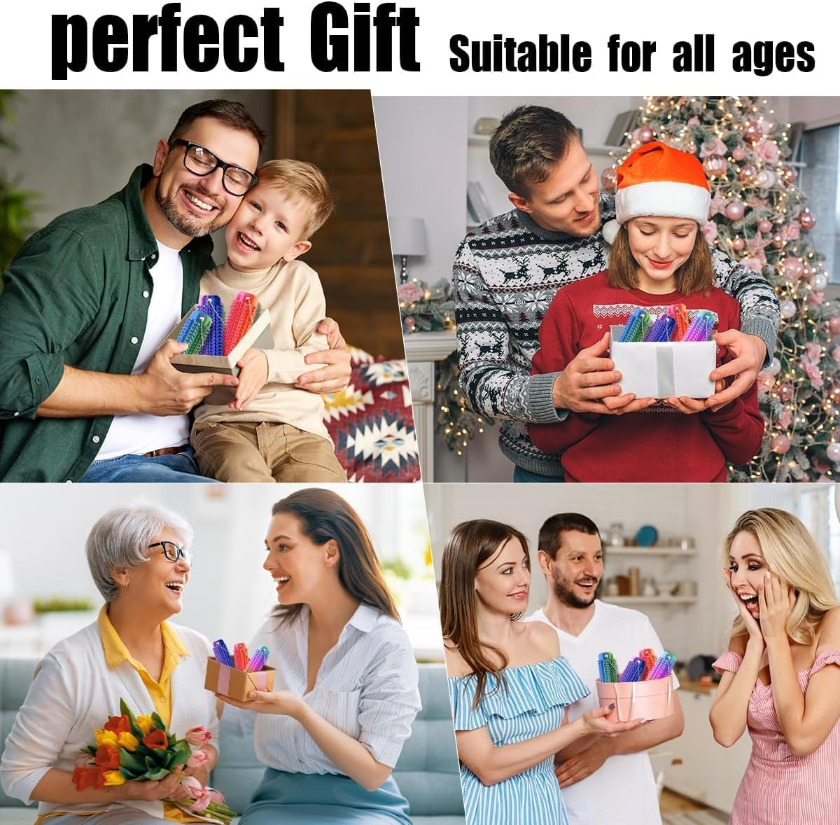 Little Ouchies Fidget Toy (4 Pack) &ndash; 3D Printed Spiky Grippie Keychain for Adults & Teens &ndash; Pain Stim Sensory Toy for Focus, Stress & Anxiety Relief &ndash; Novelty Gifts for Office Workers & Fidgeters image number 5