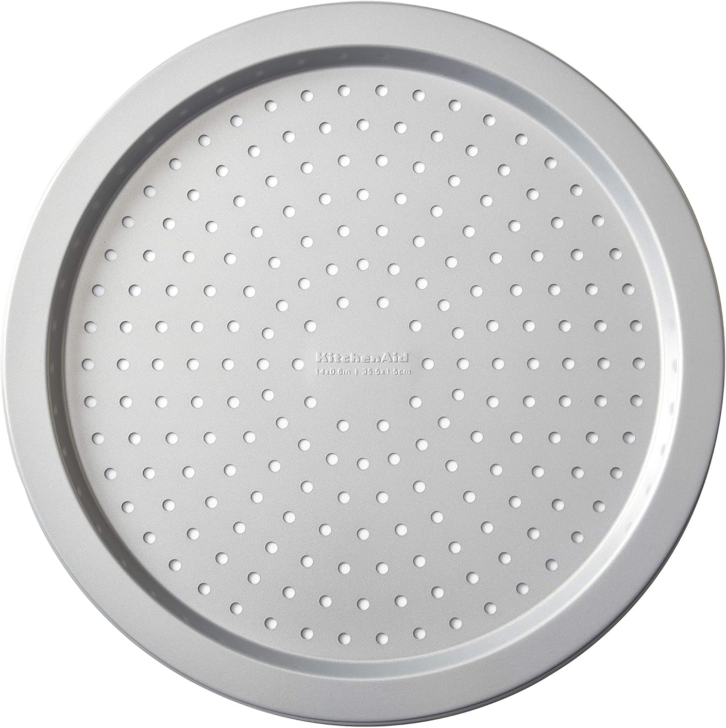 Kitchenaid Nonstick Aluminized Steel Pizza Crisper, 14-Inch, Silver image number 2