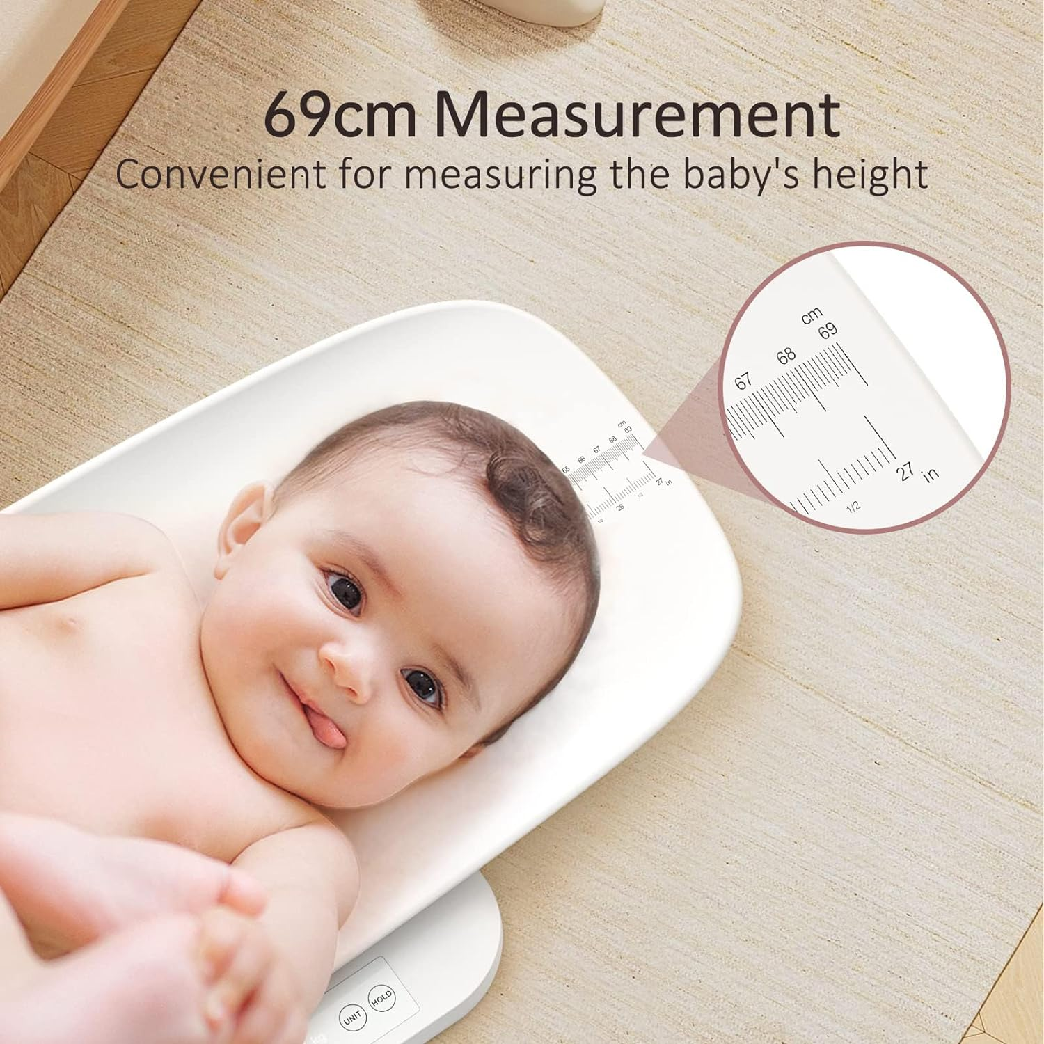Omebel Baby Scale, Multifunctional Baby Weight Scale, Pet Scale for Puppy, Cat, Baby Scales for Weighing up to 150KG, Accurate Baby Digital Scale with Hold Function, Detachable Tray, 5 Units image number 3