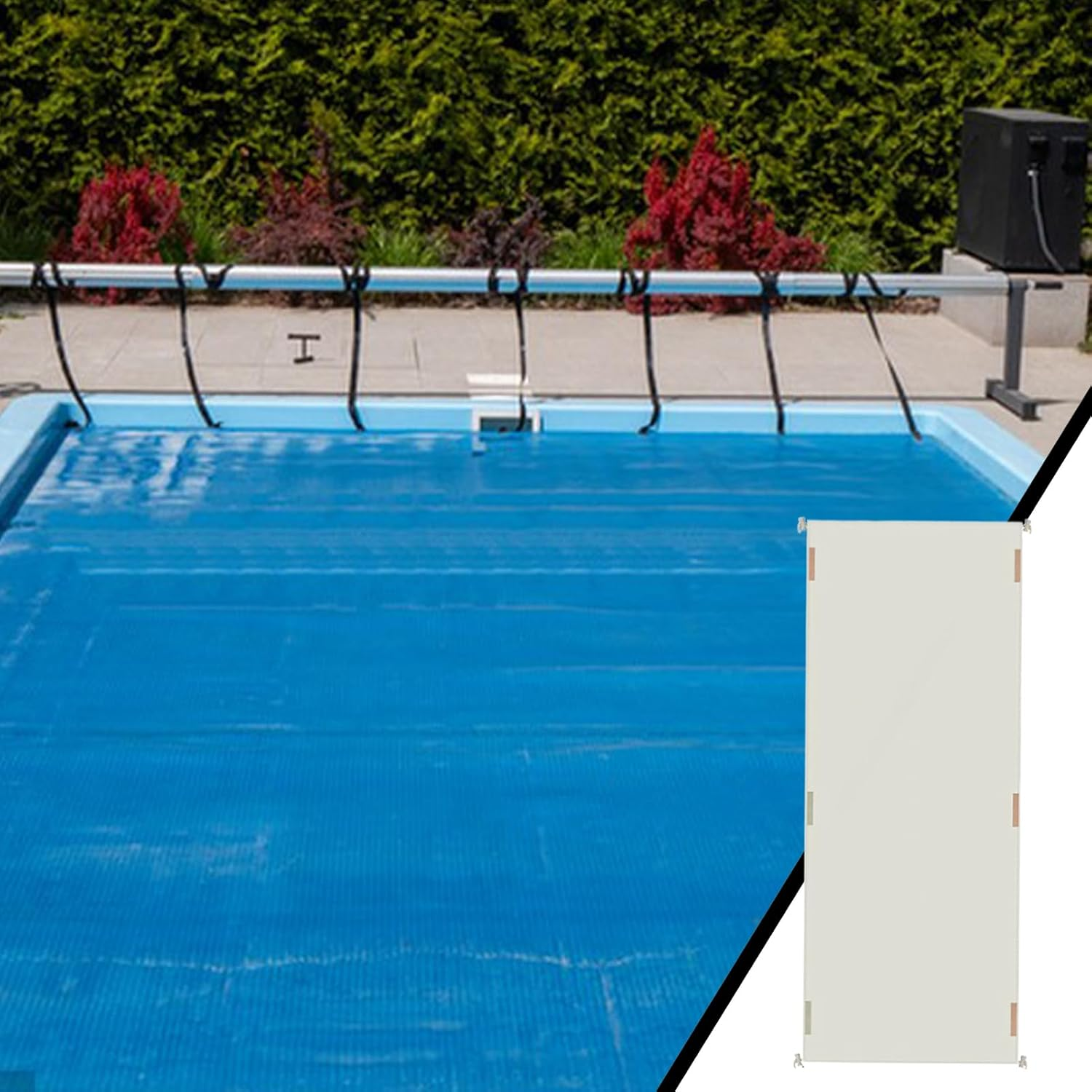 Pool Reel Cover,Waterproof Pool Blanket Cover | Heavy Duty UV Resistant 210D Oxford Cloth Shield for Garden Outdoor Backyard Indoor - Beige 490*96Cm image number 4