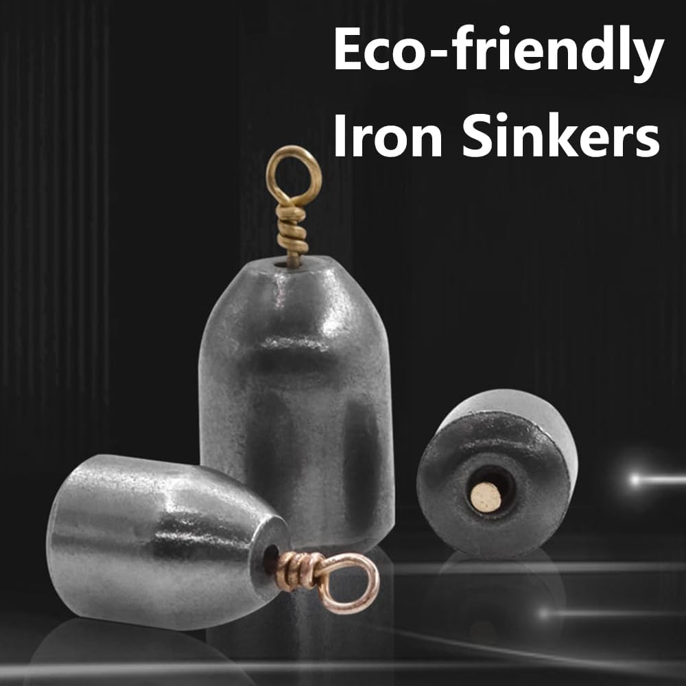 Fishing Sinker Weights Assortment Kit, 3.5G/5G/7G/10G/14G Iron Sea Fishing Sinker Weights Set for Outdoor Fishing, Pack of 50 image number 5