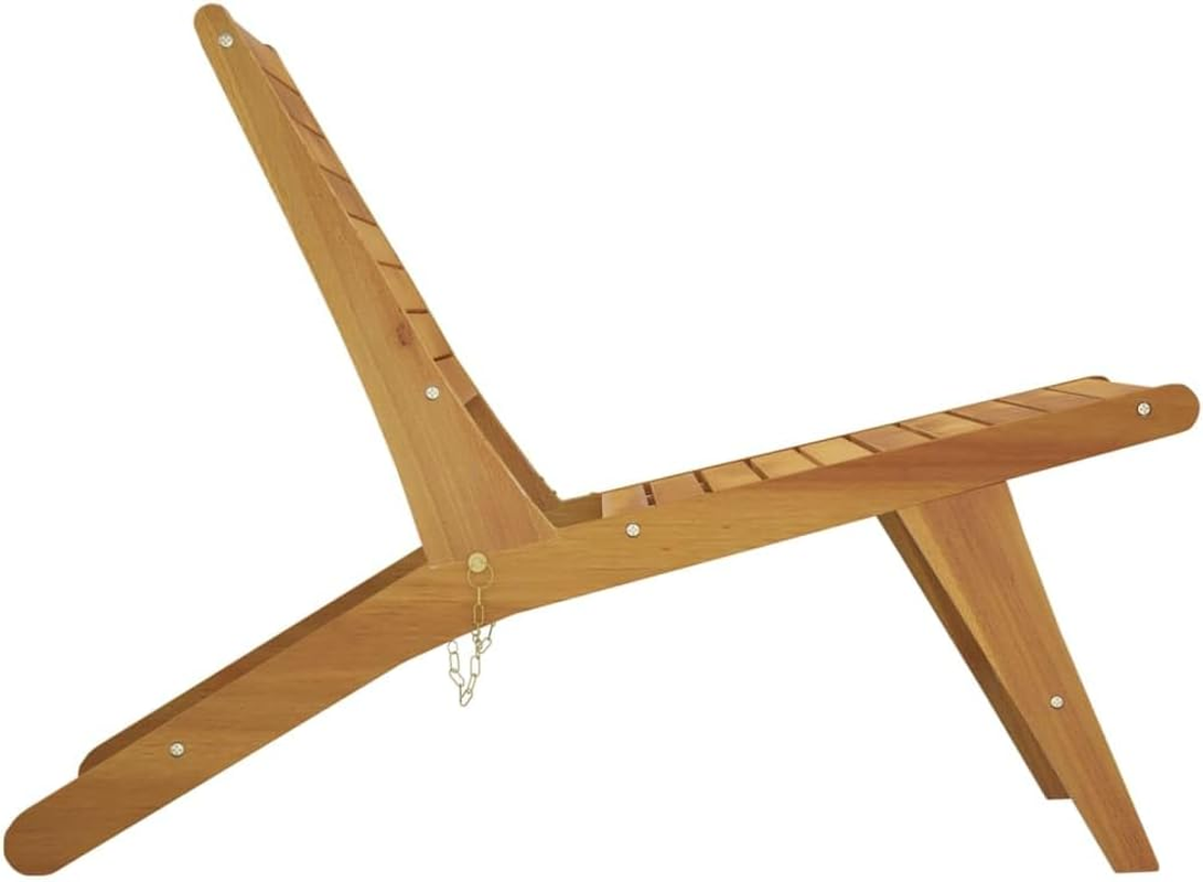 Vidaxl Garden Chair, Solid Teak Wood, Foldable Backrest, Brown, Ideal for Patio Terrace or Garden, 60 X 90 X 65 Cm image number 2