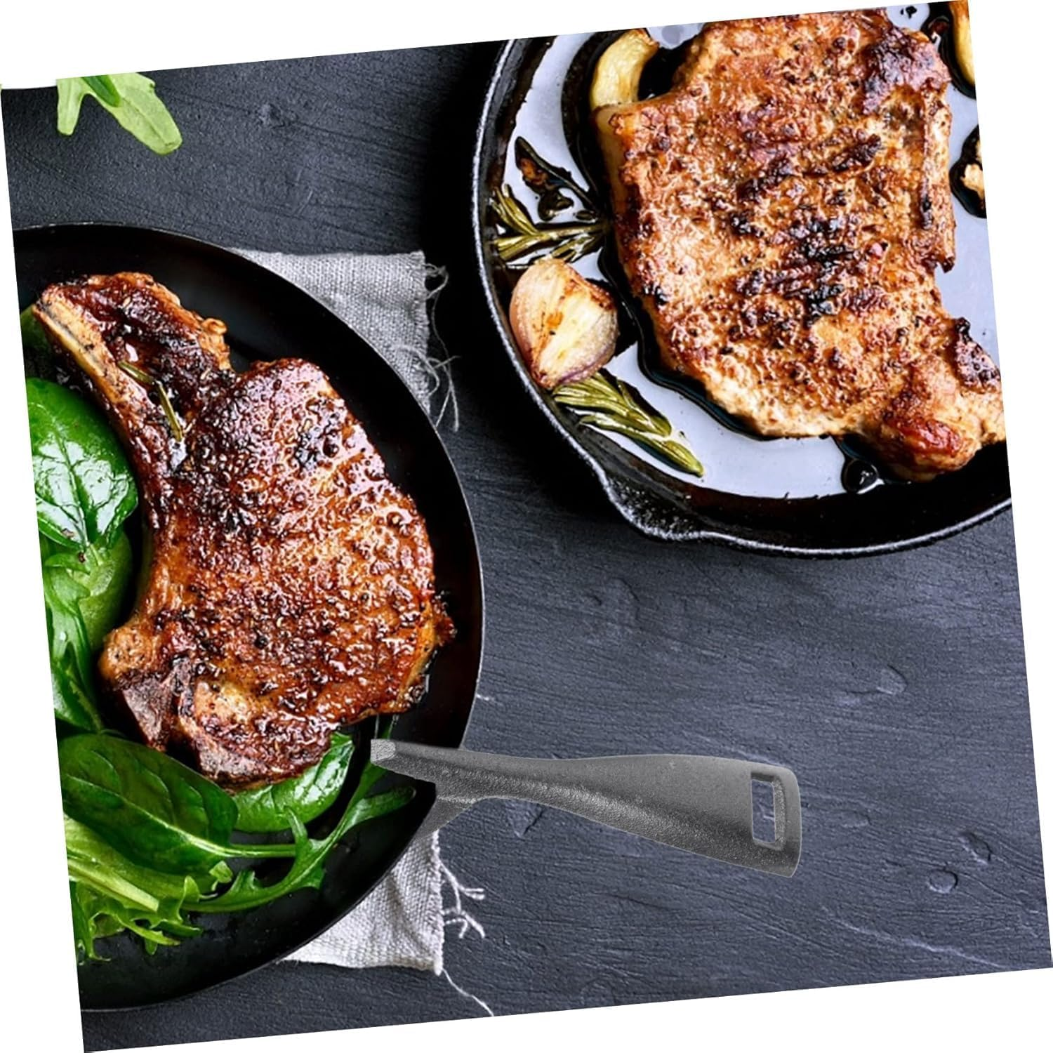 Steak Plate Fork Toaster Oven Pan Frying Pan Metal Cooking Utensils Bowl Gripper Skillet Clip Frying Pan BBQ Clamps Cookware Holder BBQ Clips (Black, One Size) image number 1