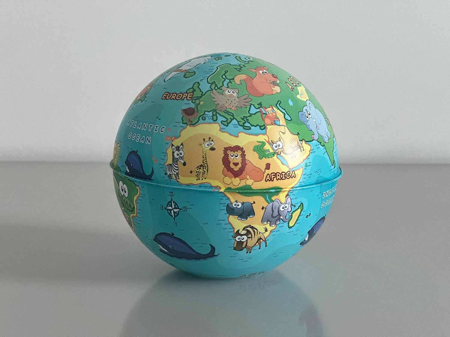 EXERZ 10Cm Mini Globe (Wildlife) with Money Box Built-In - English Card - 10Cm Animal image number 6