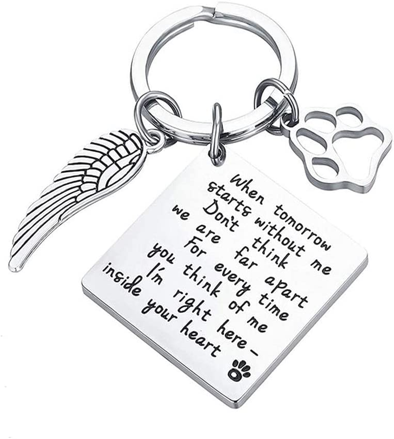 Pet Memorial Gift Loss of Dog Keychain Sympathy Loss of Cat Gift Pet Loss Keyring in Memory of Dog Pet Sympathy Cat Lover Family Friends Remembrance Gifts (Memorial A) image number 5