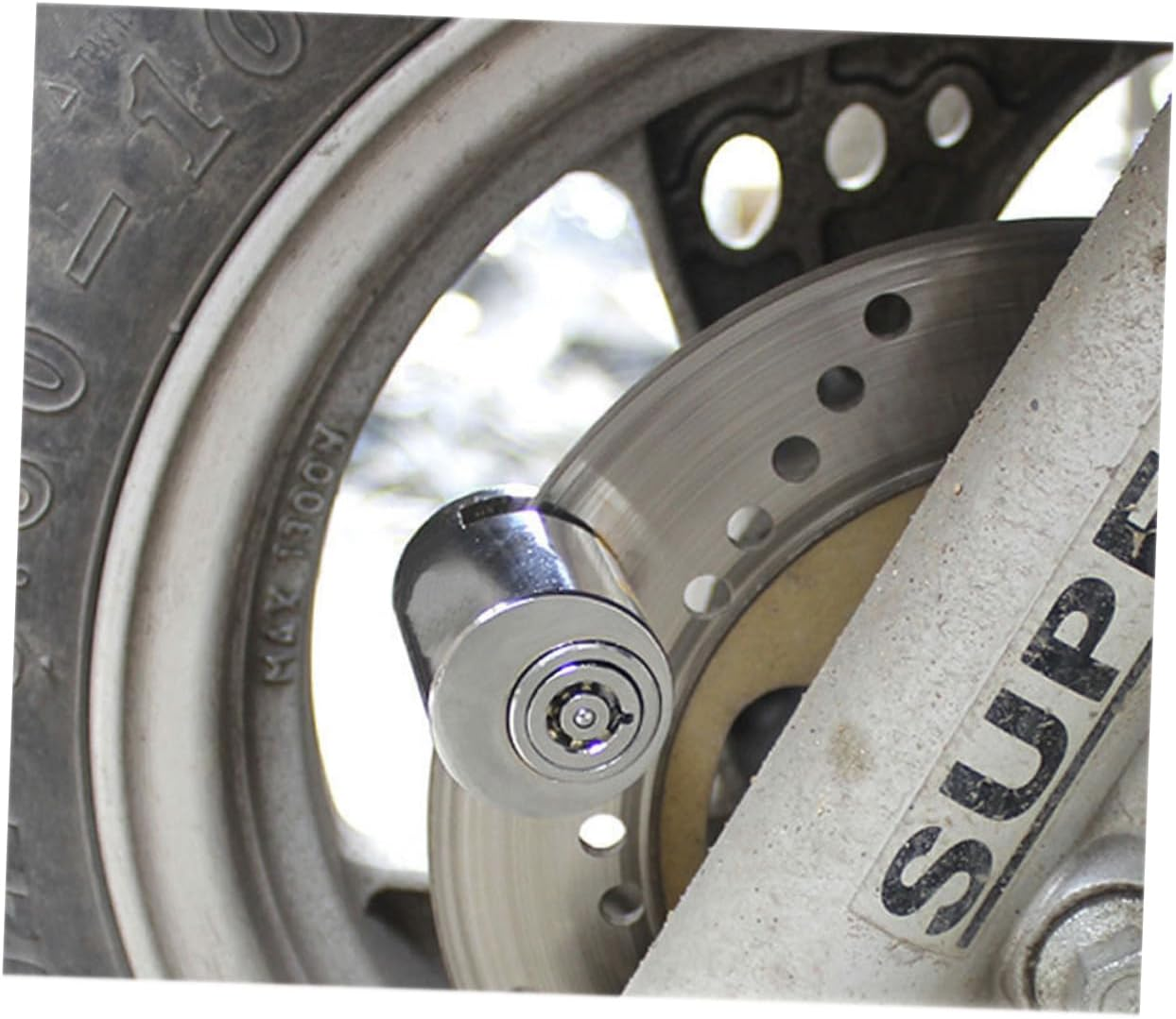 DOITOOL Motorcycle Disc Lock Anti-Theft Security Disc Brake Lock 5.5Mm Locking Pin Silver for Motorbike Scooter Wheel Protection image number 1