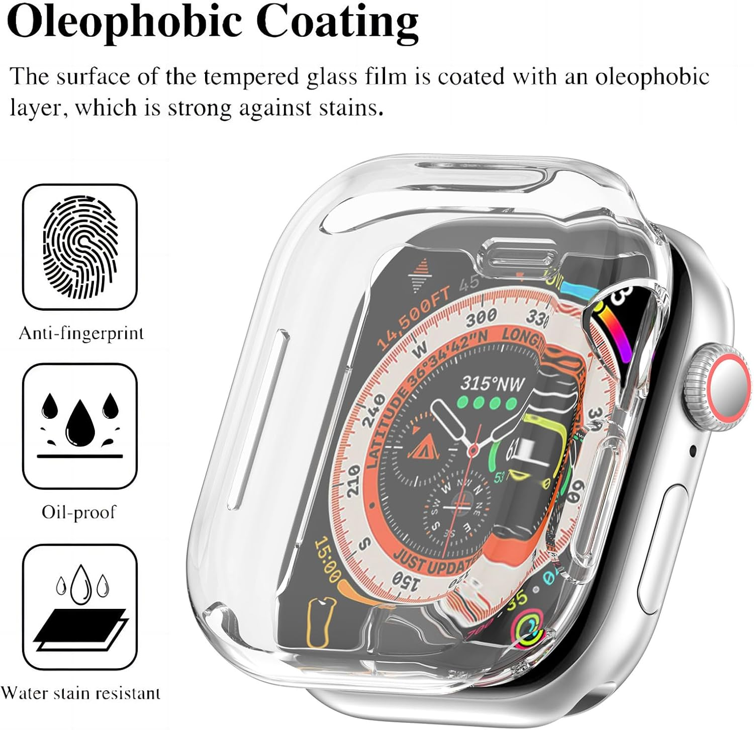 USTIYA Case for Apple Watch Series 11/10 42 Mm 2024 Case Screen Protector TPU Smart Watch Cover (Clear) image number 2