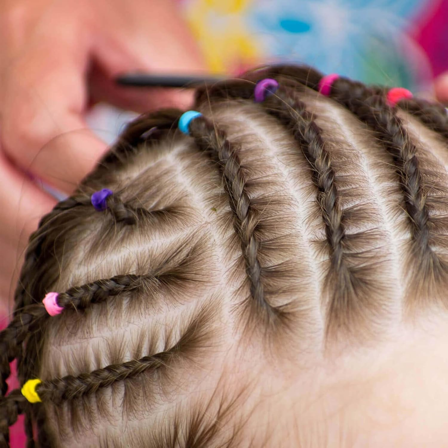 Pack of 1000 Hair Bobbles Multicoloured Mini Elastic Hair Bands for Soft Elastic Bands for Children'S Hair, Children Girls Women'S Braids, Wedding, Hairstyle and More image number 2