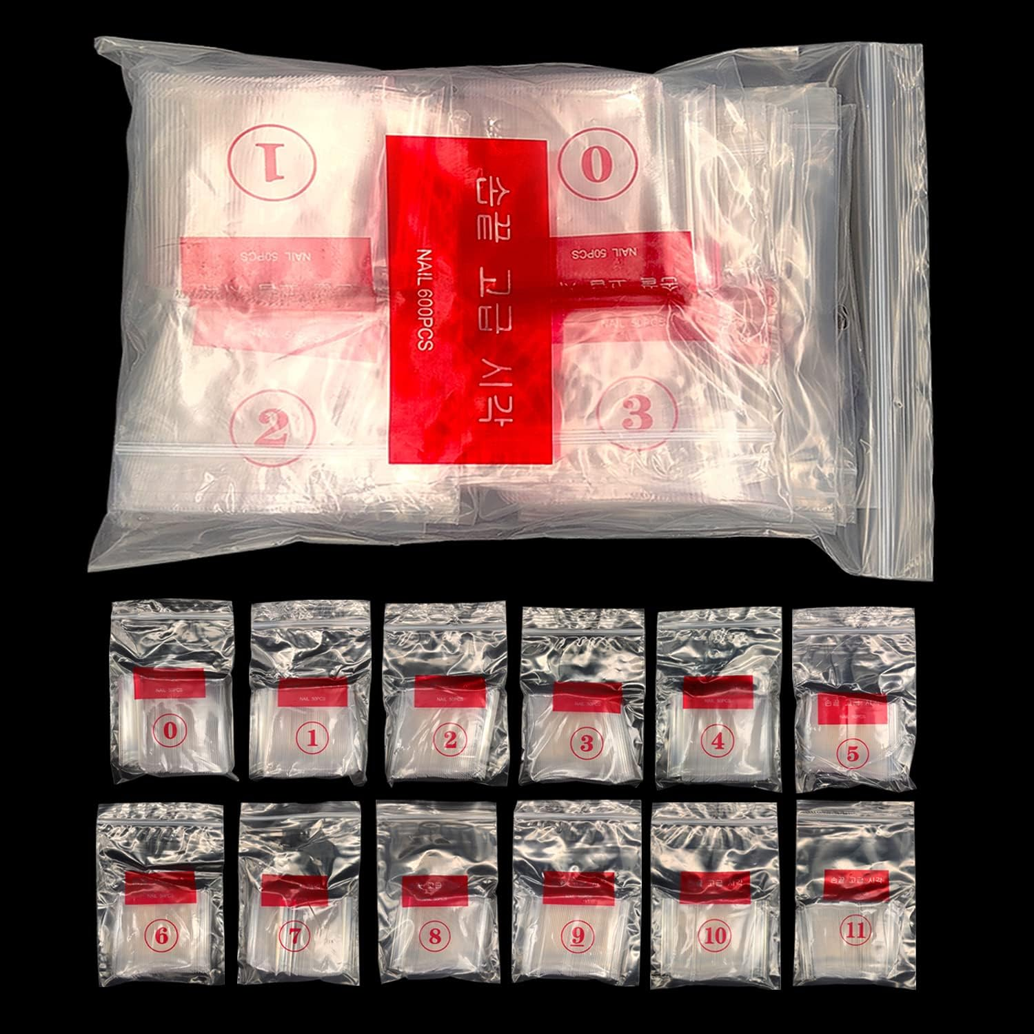 600PCS No C Curve Nail Tips for Acrylic Nails Professional, XXXL Clear Nail Tips Straight Square Flat Tips, Extra Long Acrylic Nails Tips Half Cover Fake Nails for Salon and Home DIY 12 Sizes image number 2