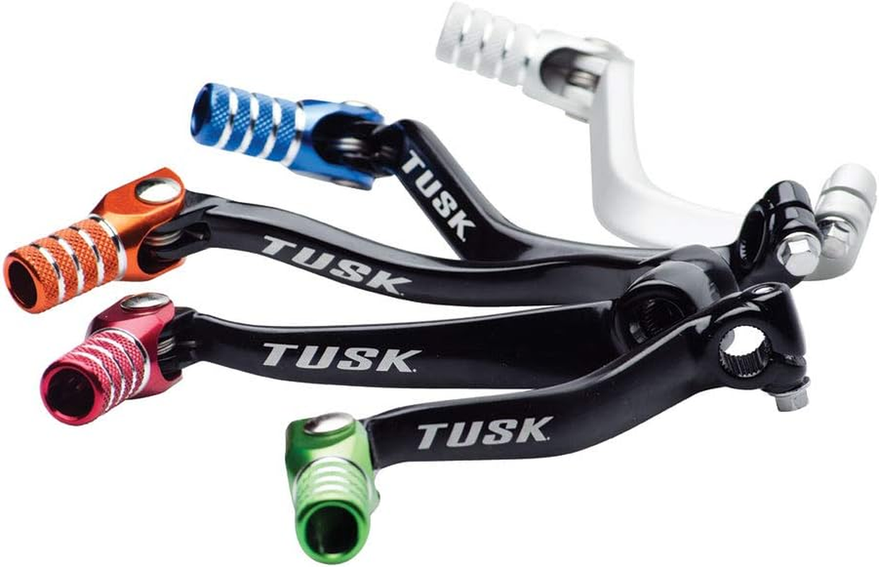 Tusk Folding Shift Lever Black/Green Tip -Fits: Kawasaki KLX110 2005-2015 image number 4