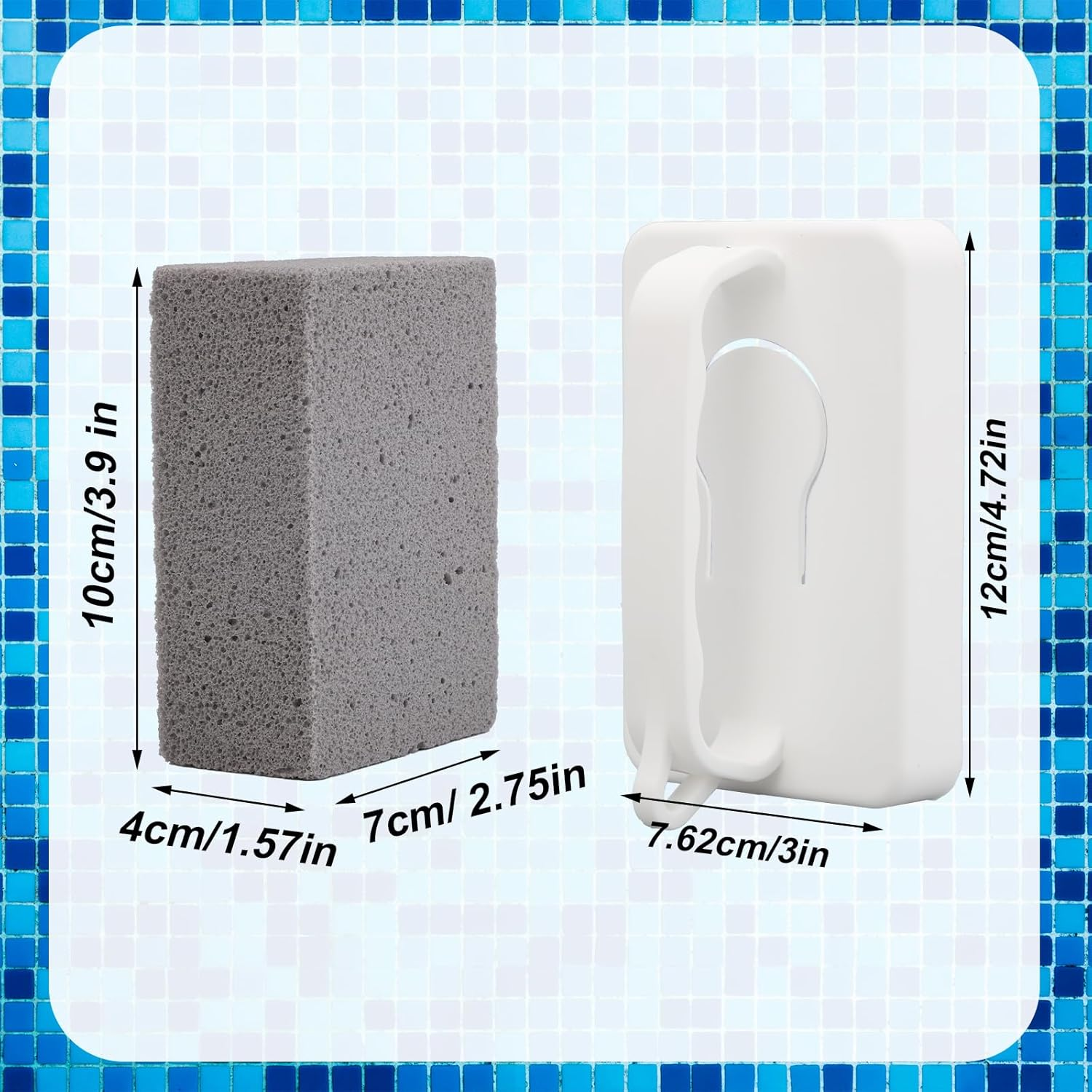 BOXOB 6Pcs Pool Cleaning Block with Handle, Pool Pumice Stone Barbecue Cleaning Brick Stain Remover Stones for Bathroom Kitchen Spa Sink Tile Grout Concrete image number 1