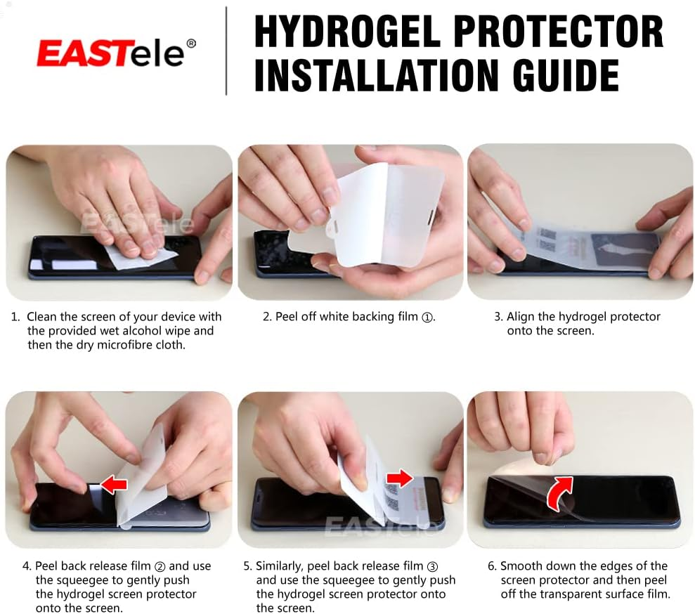 Eastele Samsung Galaxy S23 Plus/ S22 plus Hydrogel Screen Protector Film 6.6", 3 Pack image number 3