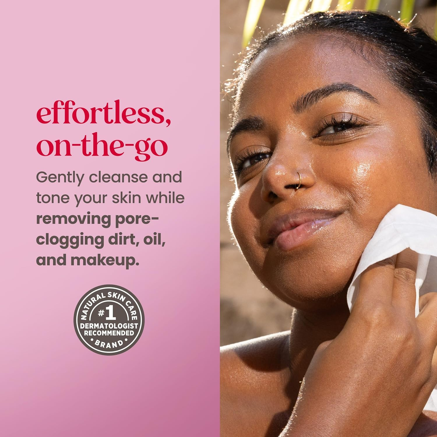 Burt'S Bees Rose Water Face Wipes, for All Skin Types, Hydrating Micellar Makeup Remover & Facial Cleansing Towelettes, 30 Ct (3-Pack) image number 3