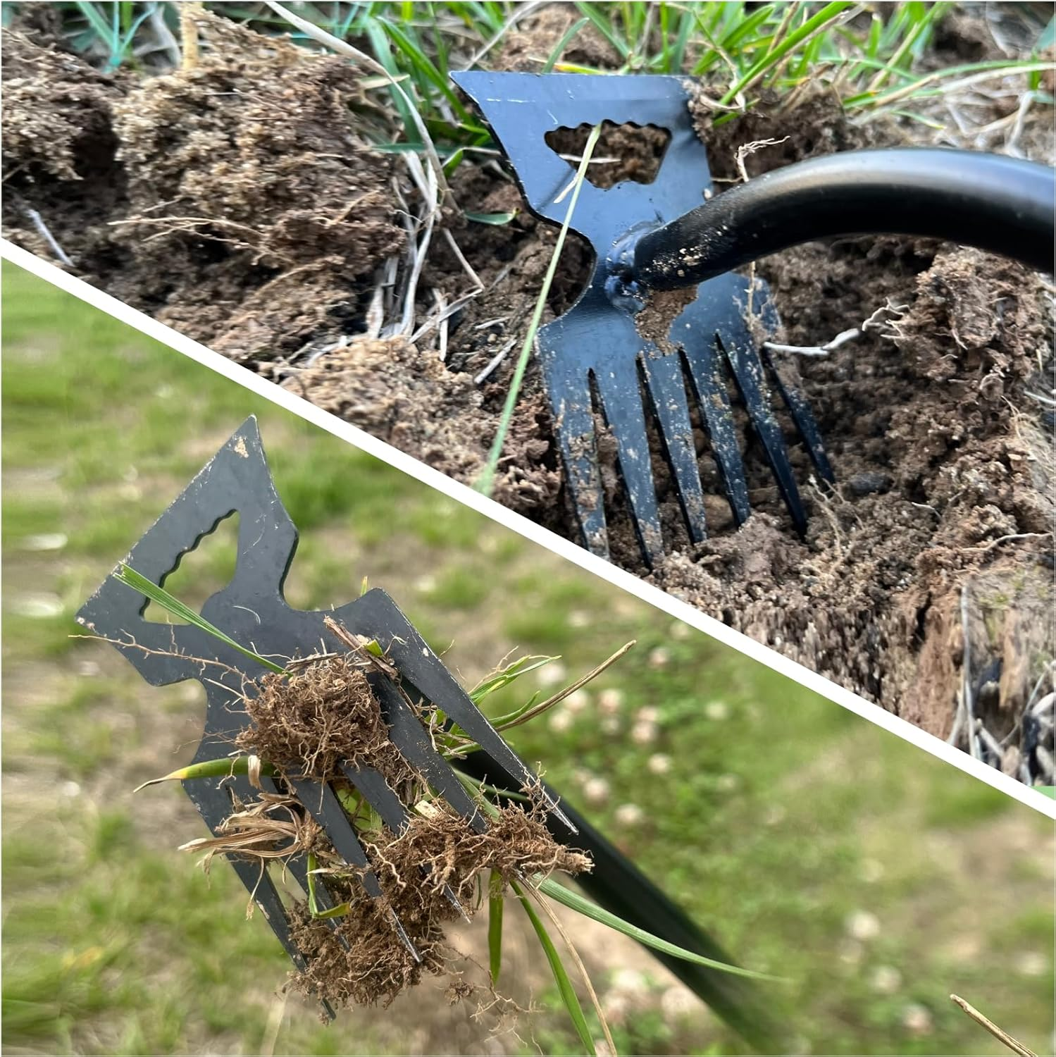 Weed Puller Tool-2Pcs Gardening Hand Weeder Tools, 2024 New Weeding Artifact Uprooting Weeding Tool, Manganese Steel Weed Removal Tool, 6 Teethes Dual Purpose Manual Weed Pulling Tool for Yard Gardenl image number 6