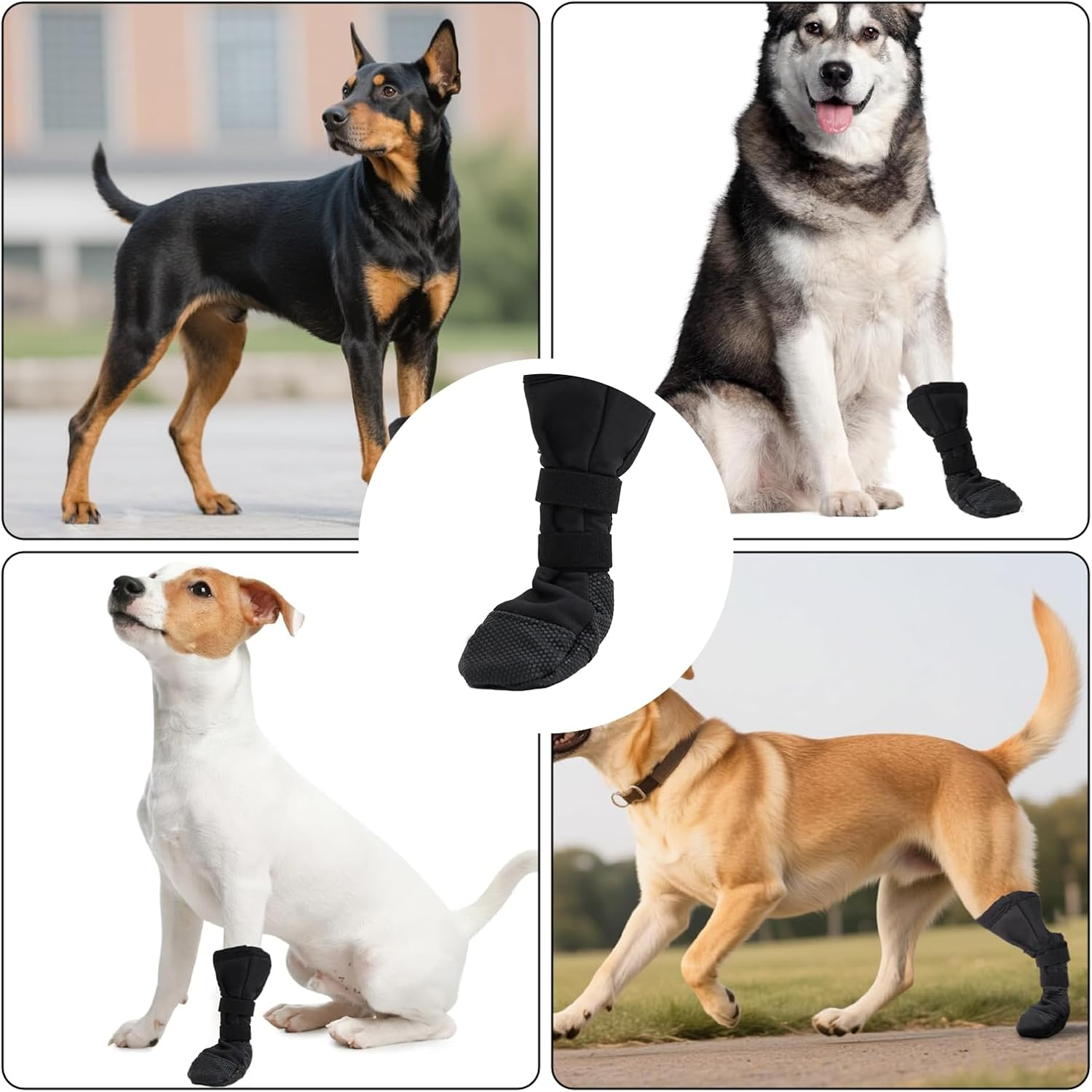 Dog Paw Wound Recovery Boot, Breathable Bootie for Injured Paw, Anti-Slip Shoe with Self-Adhesive Strap, Dog Paw Protector for Outdoor Walking & Keep from Licking Wounds image number 6