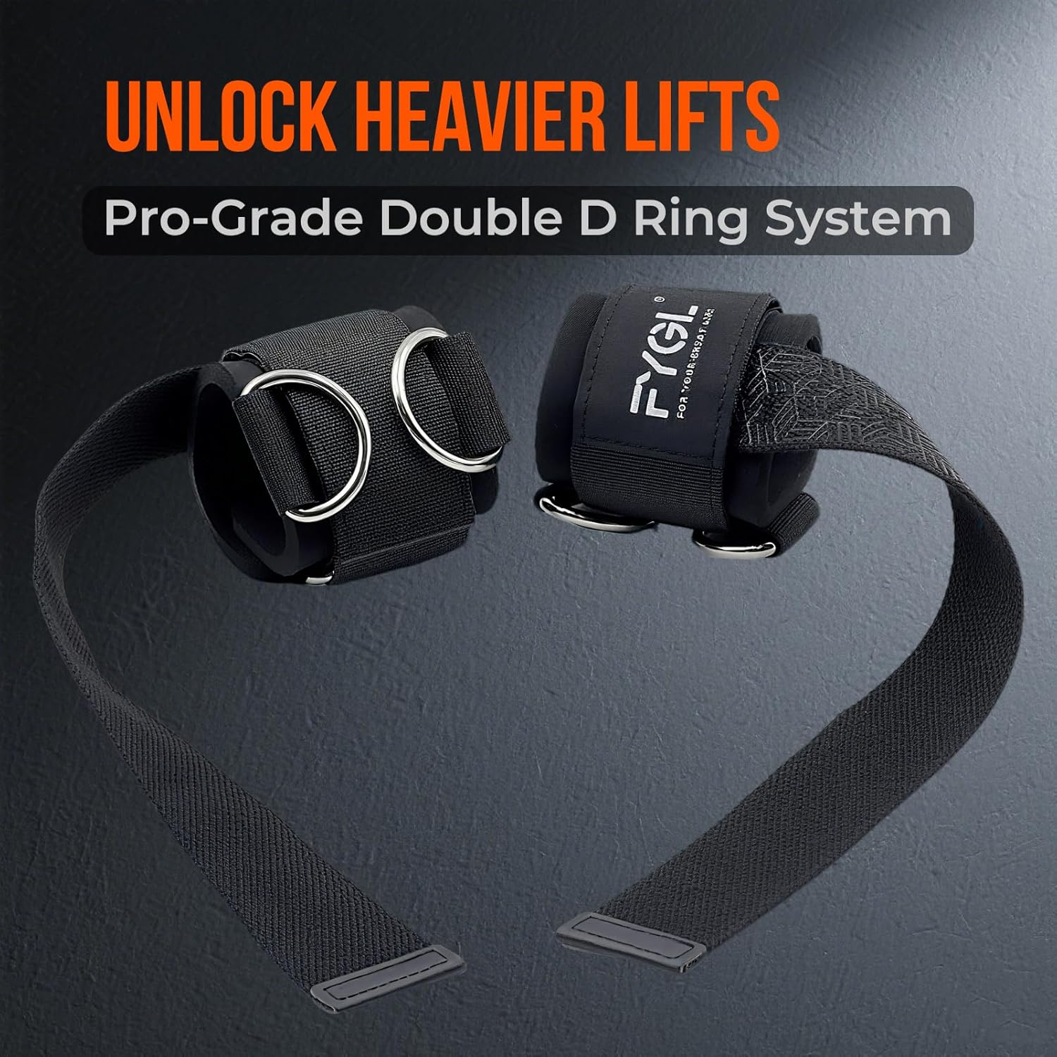 FYGL Double D Ring Weightlifting Straps: 7Mm Neoprene Padding & Anti-Slip Grip for Deadlifts, Cable Machines - Adjustable Fit for Men & Women image number 3