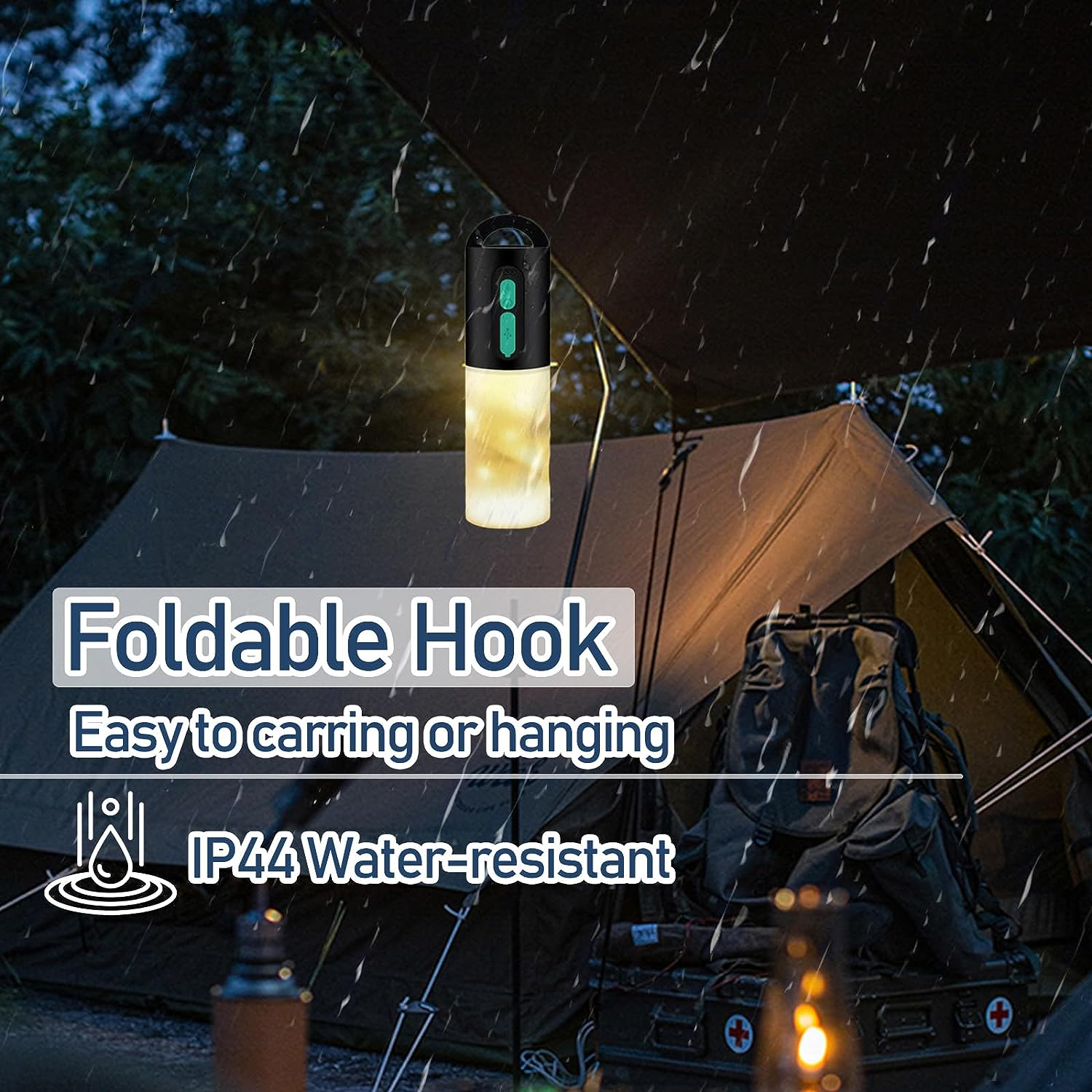 Uandhome Camping String Lights, 10M String Light with Camping Lanterns，Portable Rechargeable Flashlights with 4000Mah, Waterproof Camping Lights for Emergency,Camping,Hiking image number 3