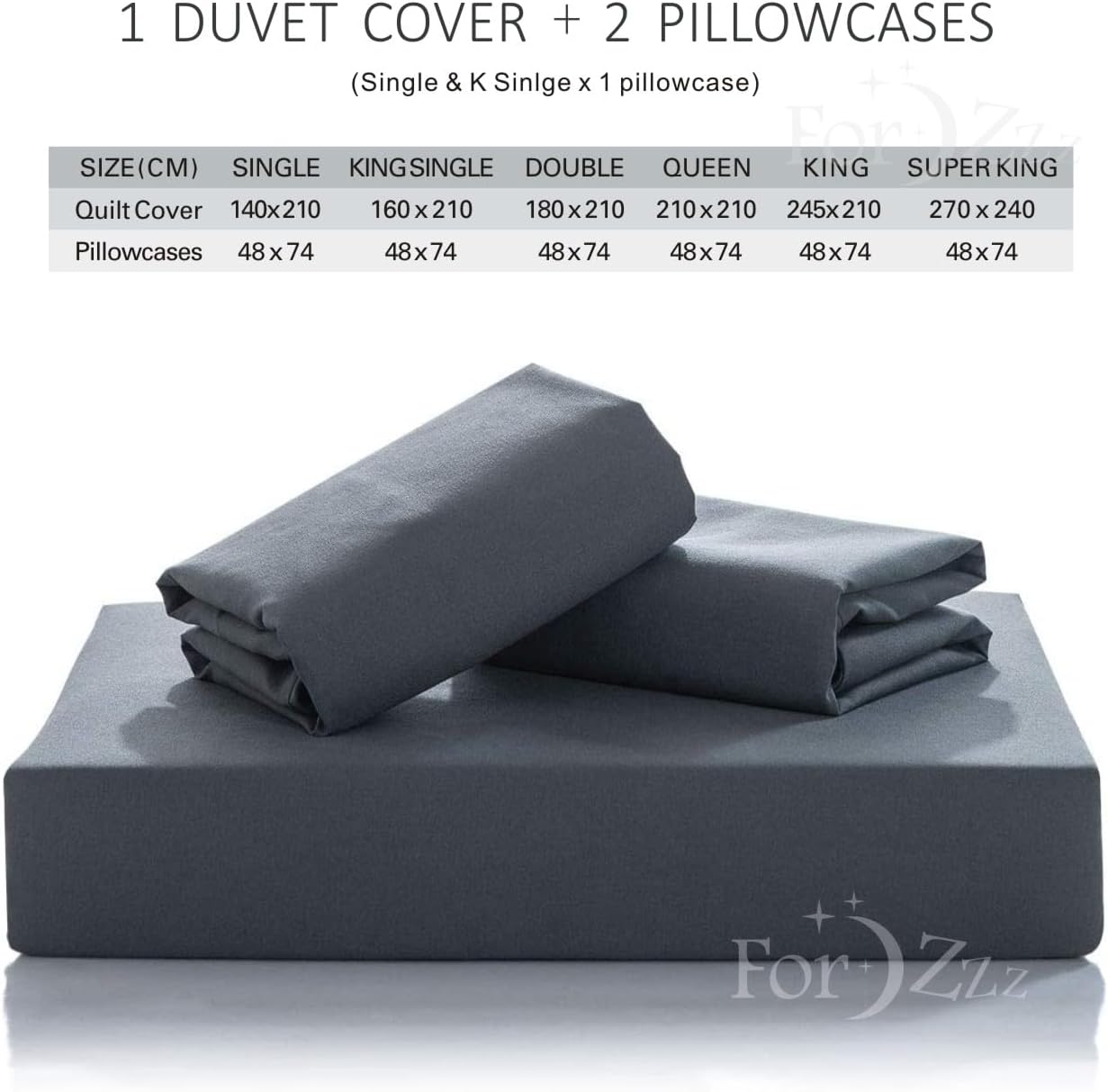 Forzzz 2000 TC Premium 3 Pieces Soft Quilt/Duvet Pillowcase Cover Set AU Double Queen Size Doona Cover Ultra Soft Quilt Cover Set Bed(Queen,Purple) image number 7