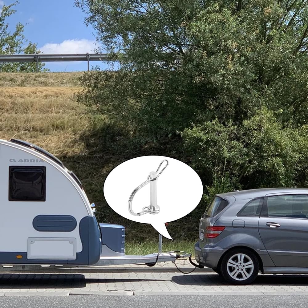 6 Pcs 6X55Mm D Shape Locking Pins, Heavy Duty Wire Lock Pins with round Arch Safety Coupler - Anti-Corrosion Hitch Pins for Tractors, Farm Trailers, Lawn & Industrial Machinery (6X55Mm) image number 2