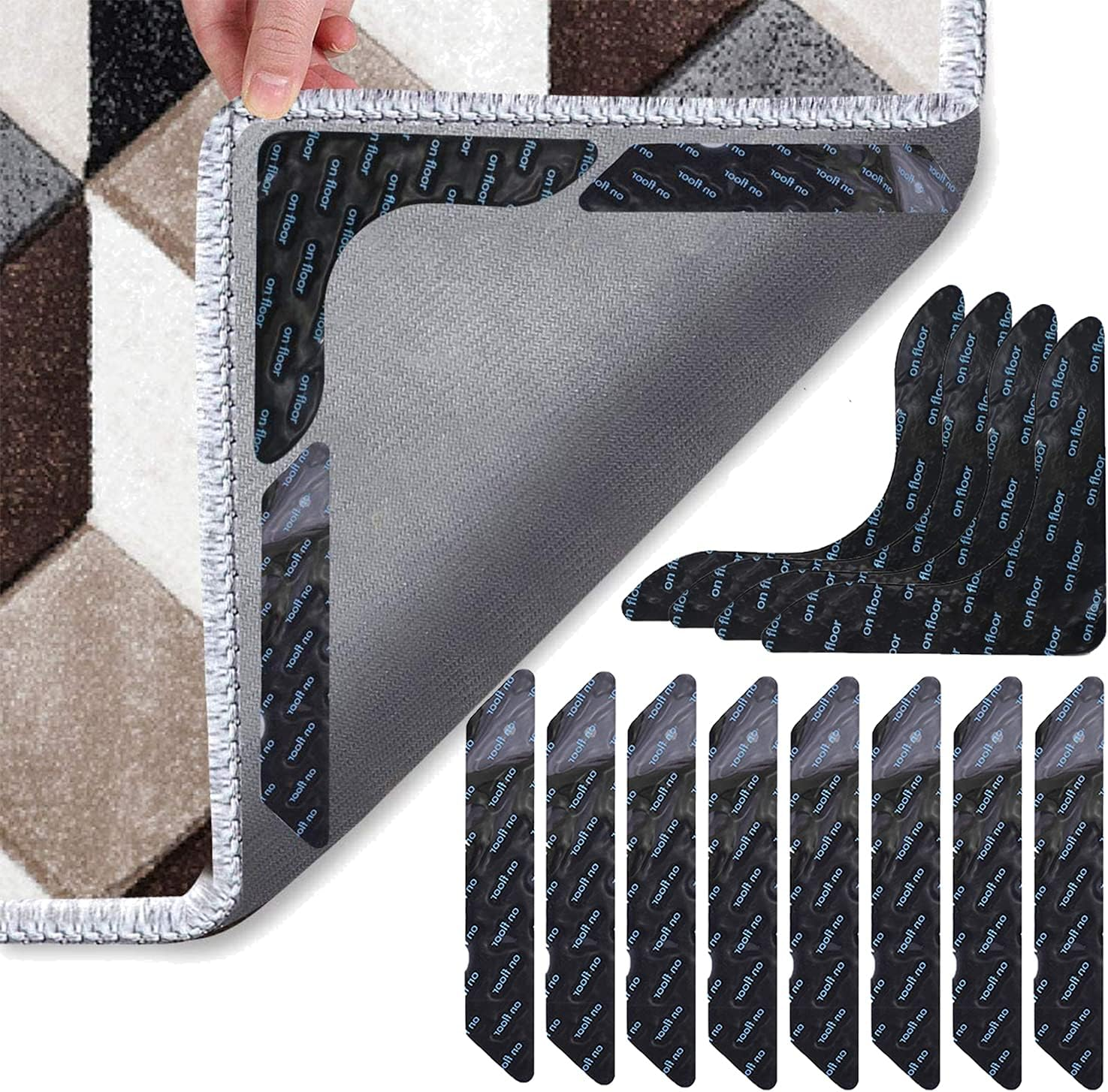 UCINNOVATE 17X Rug Gripper, Non-Slip Rug Pads, Rug Gripper for Hardwood Floor, Carpet Gripper for Area Rugs, Double Sided and Reusable anti Curling Rug Gripper, Strong Stickiness and Easy to Remove image number 4