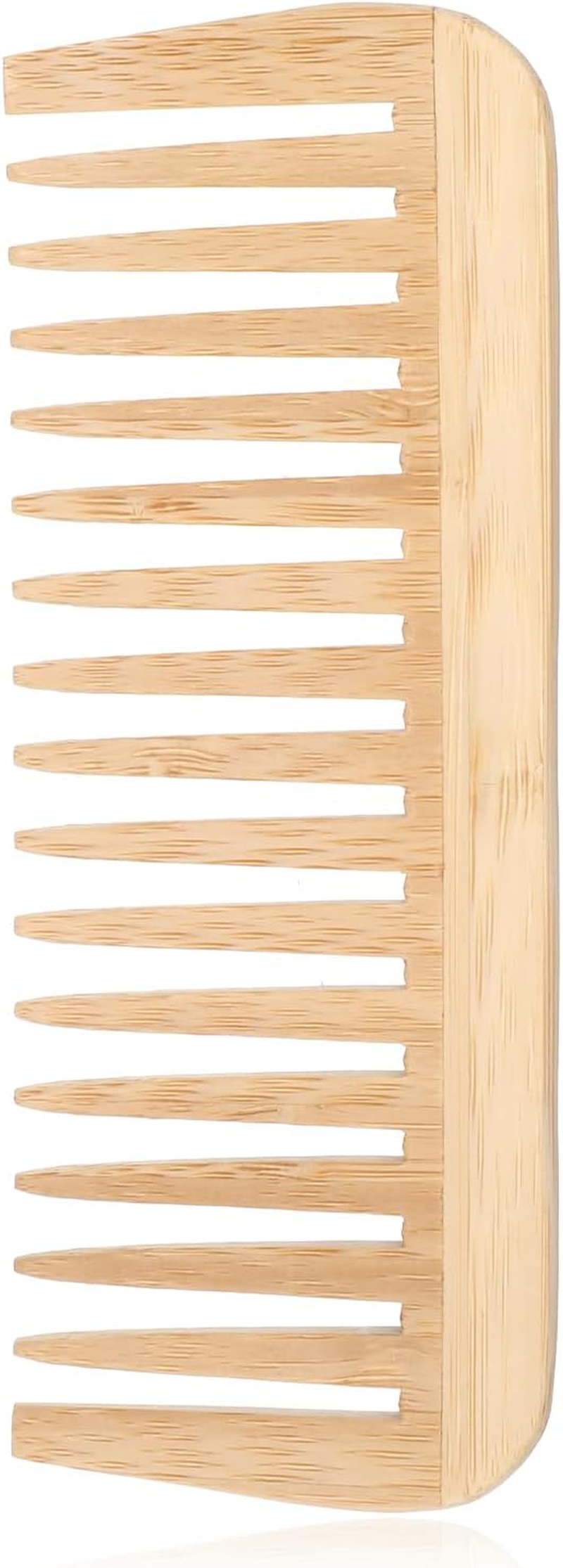 Bamboo Wide Tooth Comb, Large Hair Detangling Comb, Natural Wooden Combs for Hair, Beard, Mustache, Travel-Friendly, Hand Polished, No Handle Design