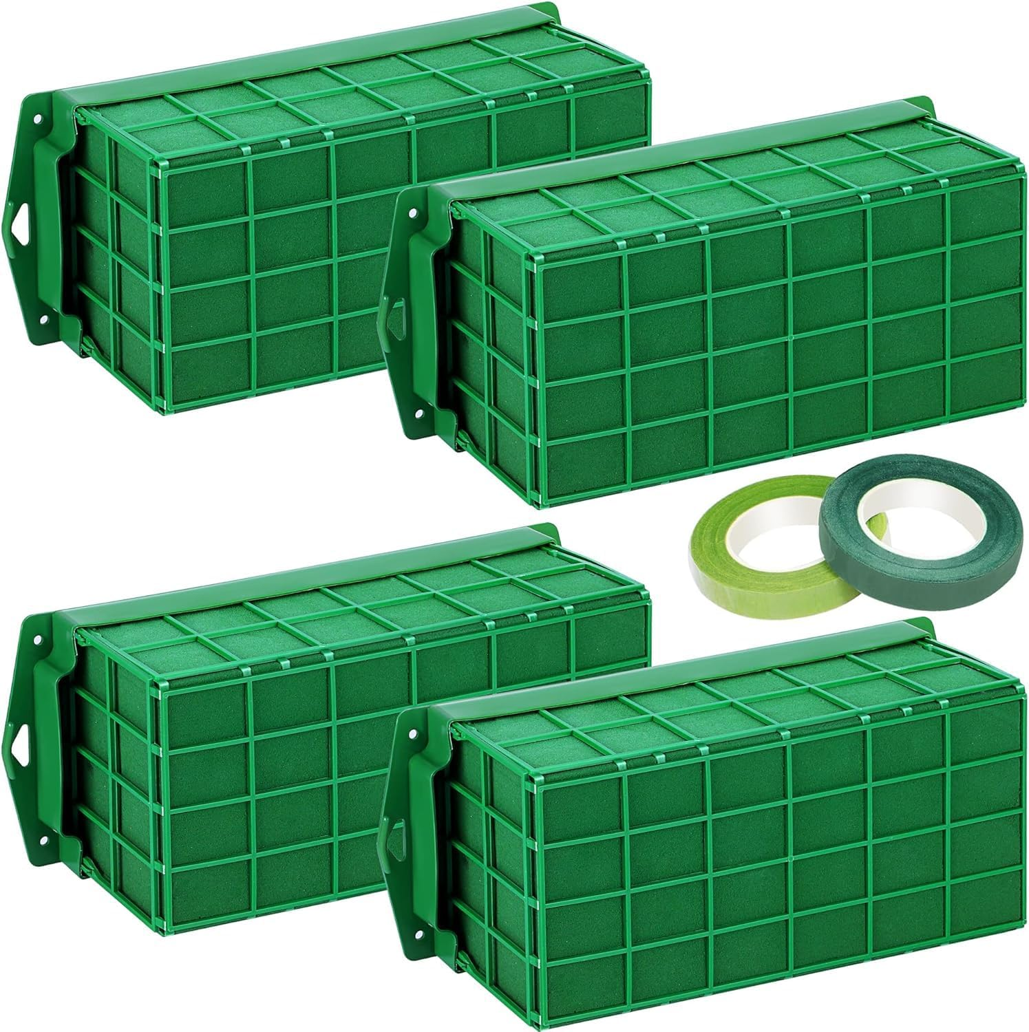 Floral Foam Cage for Fresh and Artificial Flowers, Dry and Wet Rectangle Flower Cage Holders with Floral Foam for Wedding, Home and Garden Decorations image number 3