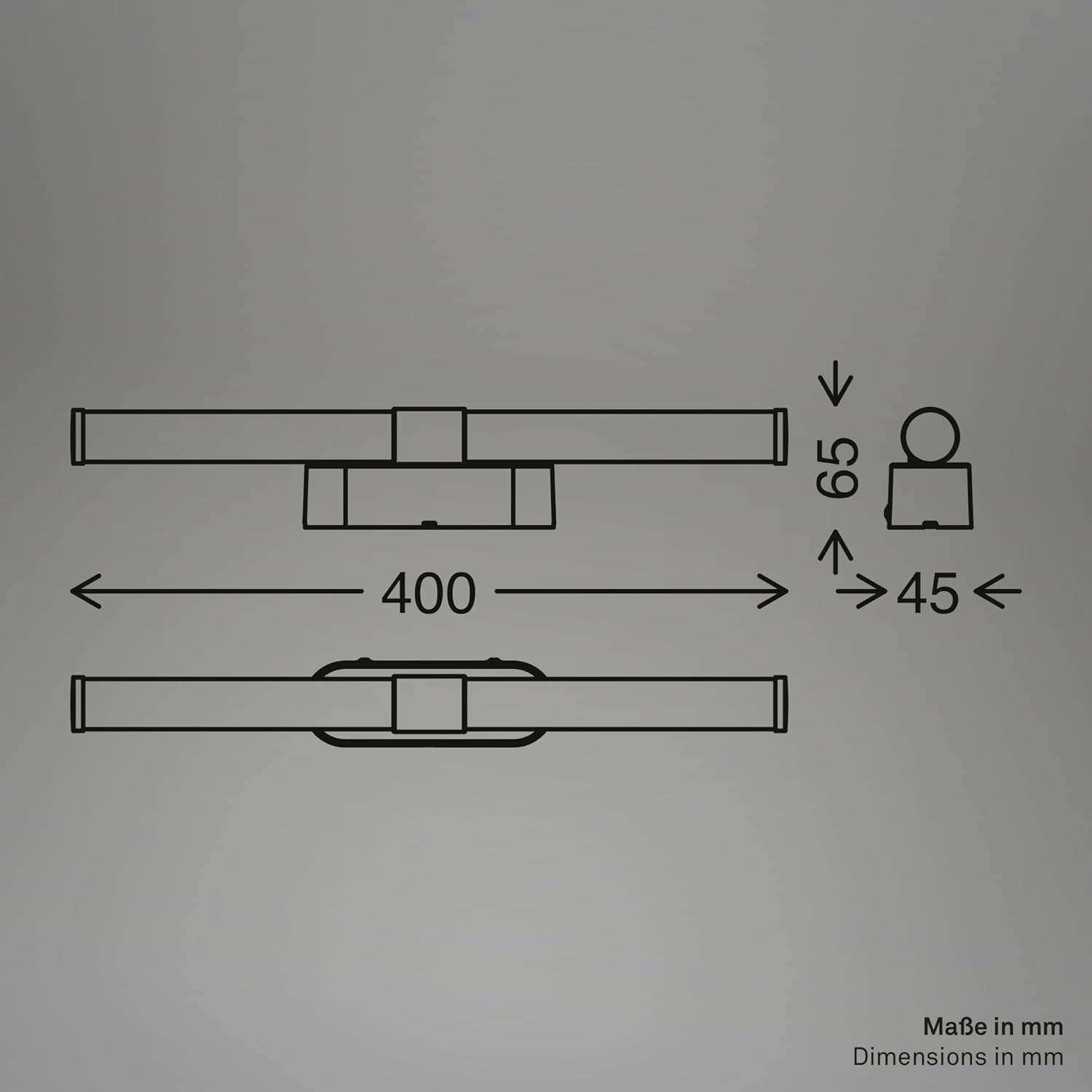 BRILONER - IP44 Bathroom Mirror Wall Light, Splash-Resistant, Luce Specchio Bagno, Bathroom Mirror Wall Light, 40 X 6.5 X 4.5 Cm, Black Wood image number 1