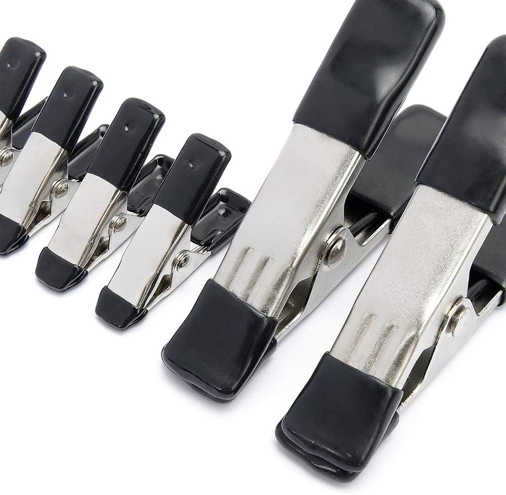 Amazon Basics 20-Piece Steel Spring Clamp Set, 15 Pack of 1.9-Cm, 5 Pack of 2.54-Cm, Black/Silver image number 4
