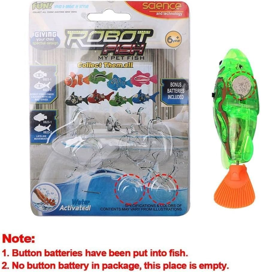 Galyacht 1PS Green Interactive Swimming Fish Toy for Indoor Cats - LED Light, Cat Enrichment Electronic Kitty Exercise Toys