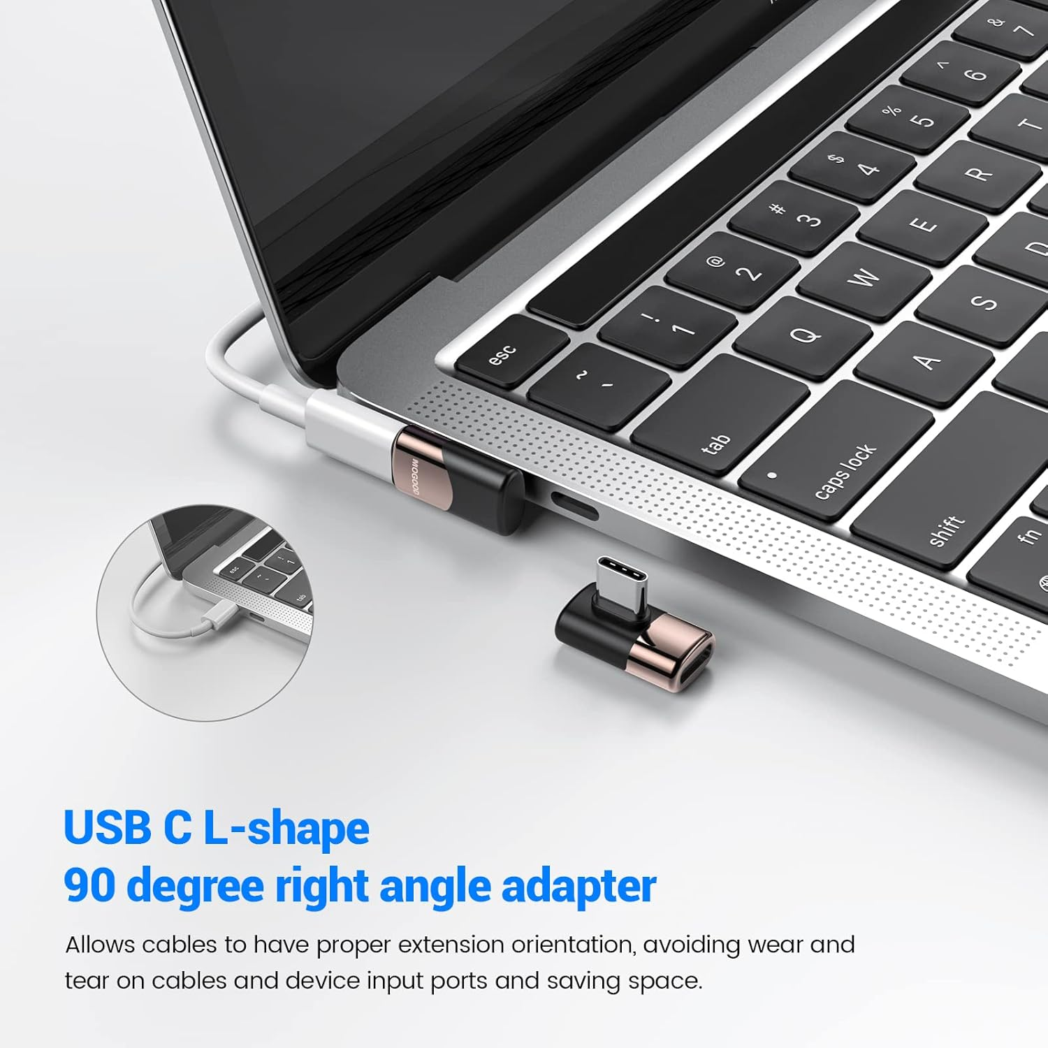 MOGOOD USB C 90 Degree Adapter C Male to C Female USB C Extender Right Angle USB C Adapter USB C Right Angle USB to Usbc Adapterfor Steam Deck Switch Notebook Tablet and Mobile Phone Accessories image number 1