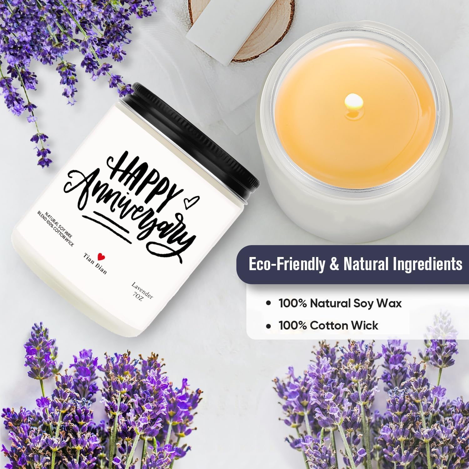 Celebratory Unisex Anniversary Candle in Jar image number 1