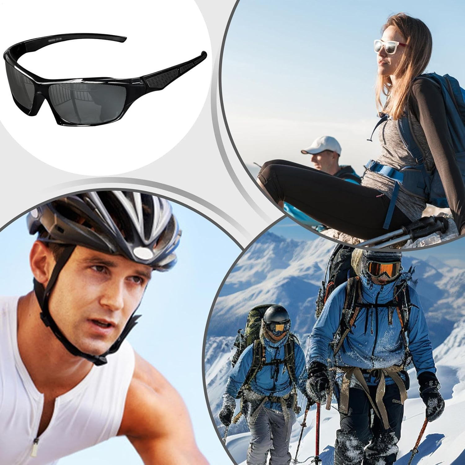 Mens Sun Glasses,Comprehensive Protection Sunglasses Polarized Glasses | Comfortable Fashion Shades Outdoor Sports Eyewear for Driving Fishing Running Cycling image number 2