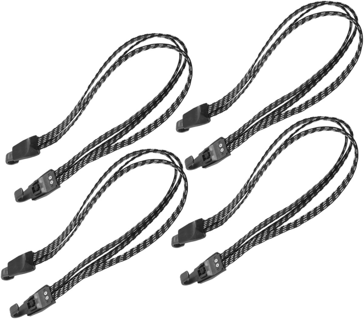 DECOMELODY 4Pcs Elastic Luggage Packing Straps with Buckles Weather Resistant Bungee Cord for Bike Rack Strong Fixation and Quick Adjustment for Securing Items Outdoor Trips image number 1