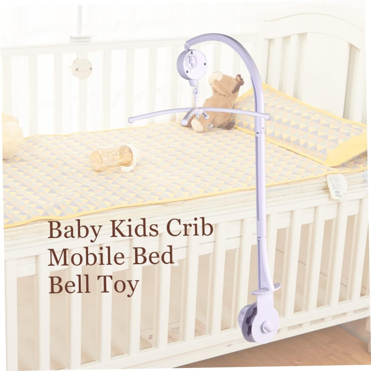Yardwe Baby Crib Bell Holder Arm Bracket for Infants with Wind-Up Music Box Adjustable Mobile Bed Bell Hanger Plastic for Nursery Decoration image number 1