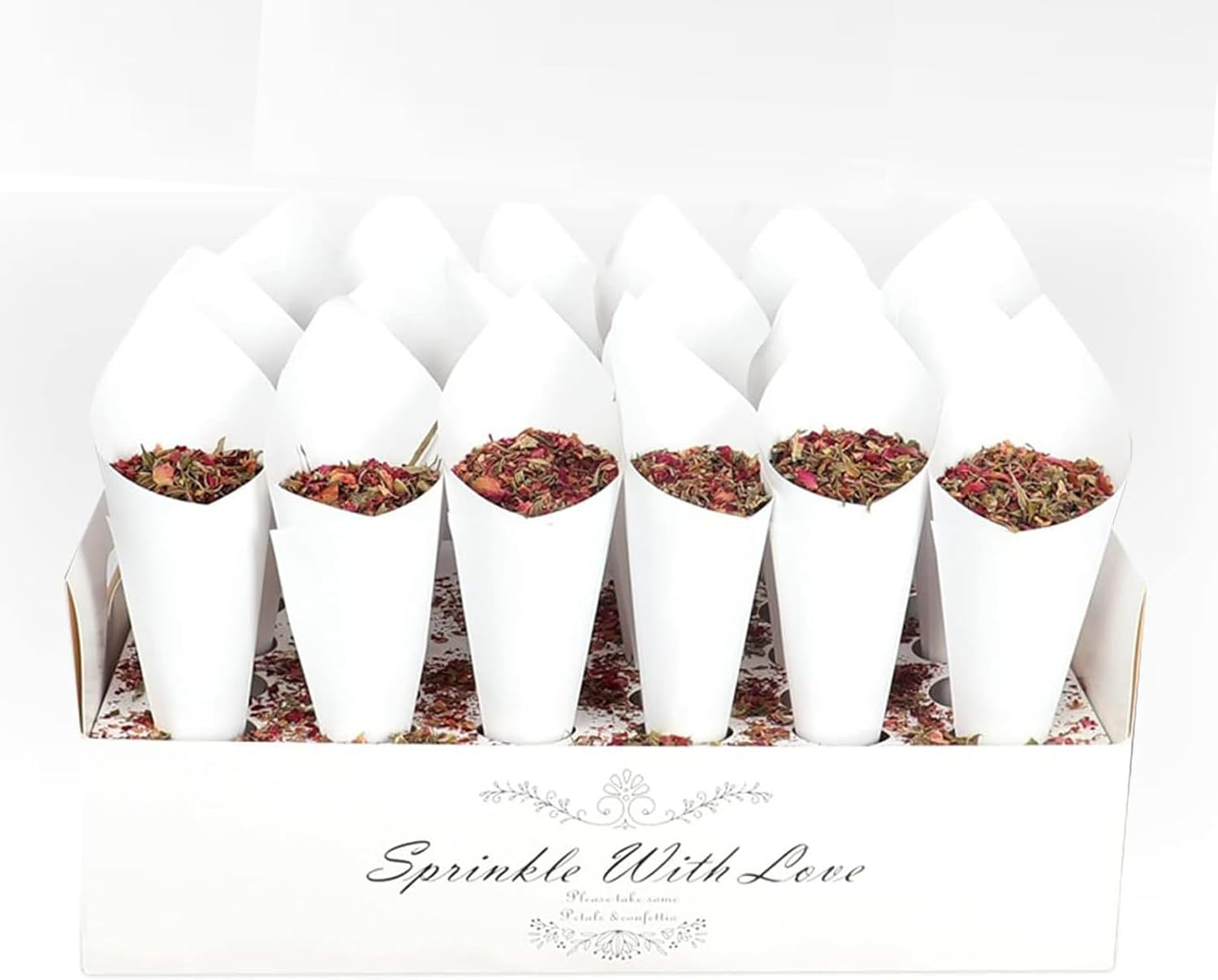 30Pcs Confetti Cones with Holder Box，Wedding Confetti Cones for Decoration Wedding Birthday Party Candy Chocolate image number 1